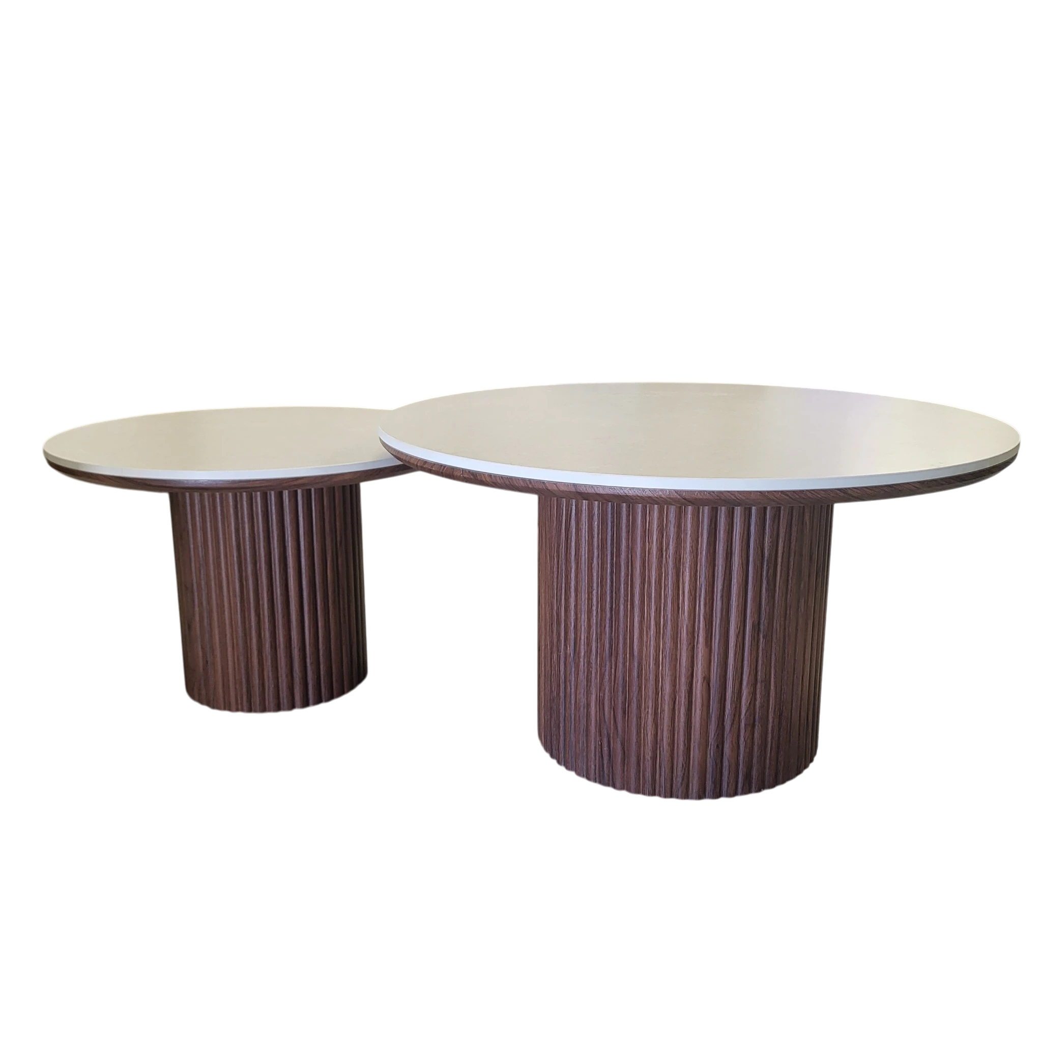 Table basse DUO PILA - Plateau céramique beige REF 1015