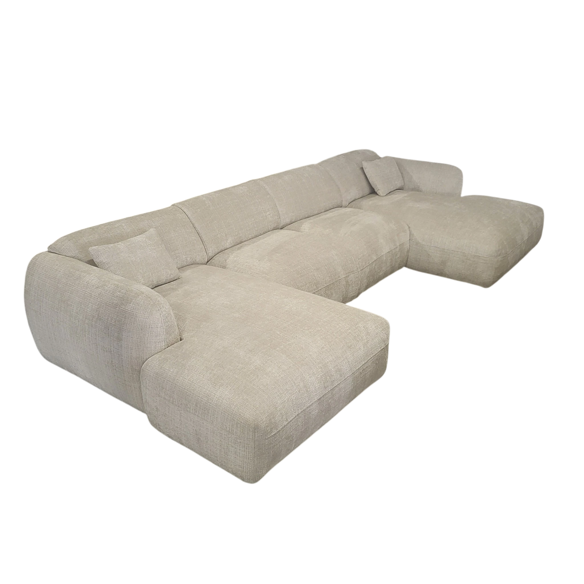 Canapé CLOUD U - Tissu marbella crème