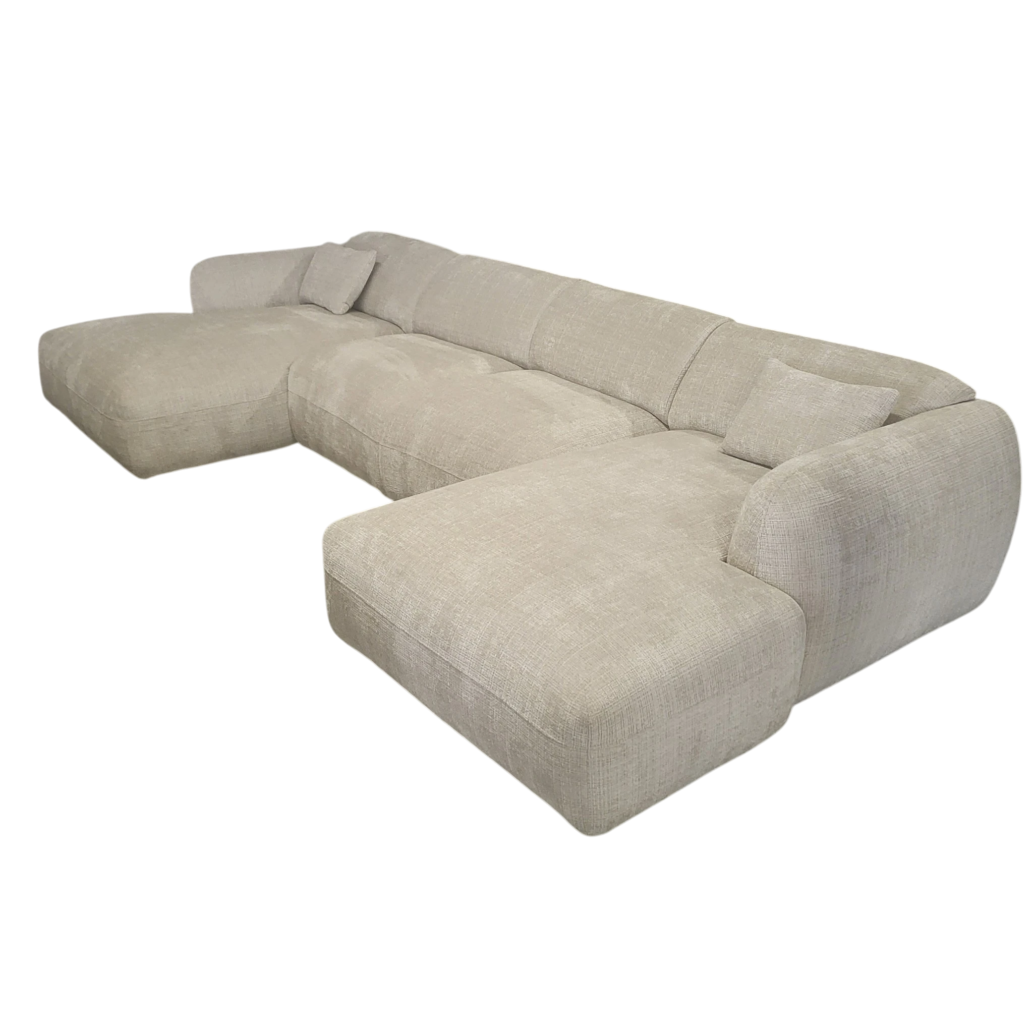 Canapé CLOUD U - Tissu marbella crème