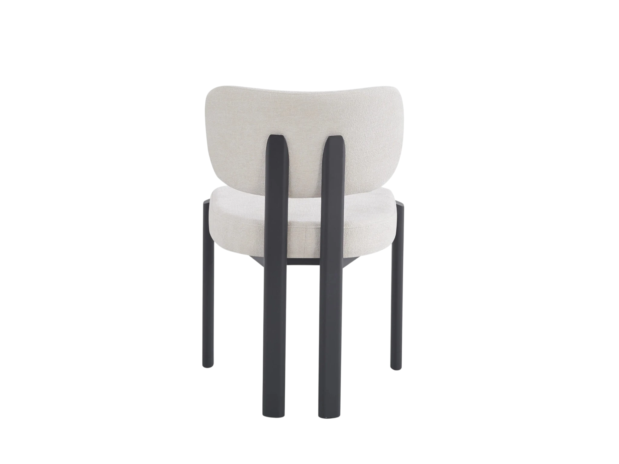 Chaise BAGUETTE pied métal noir - tissus serge chenille beige REF 1034
