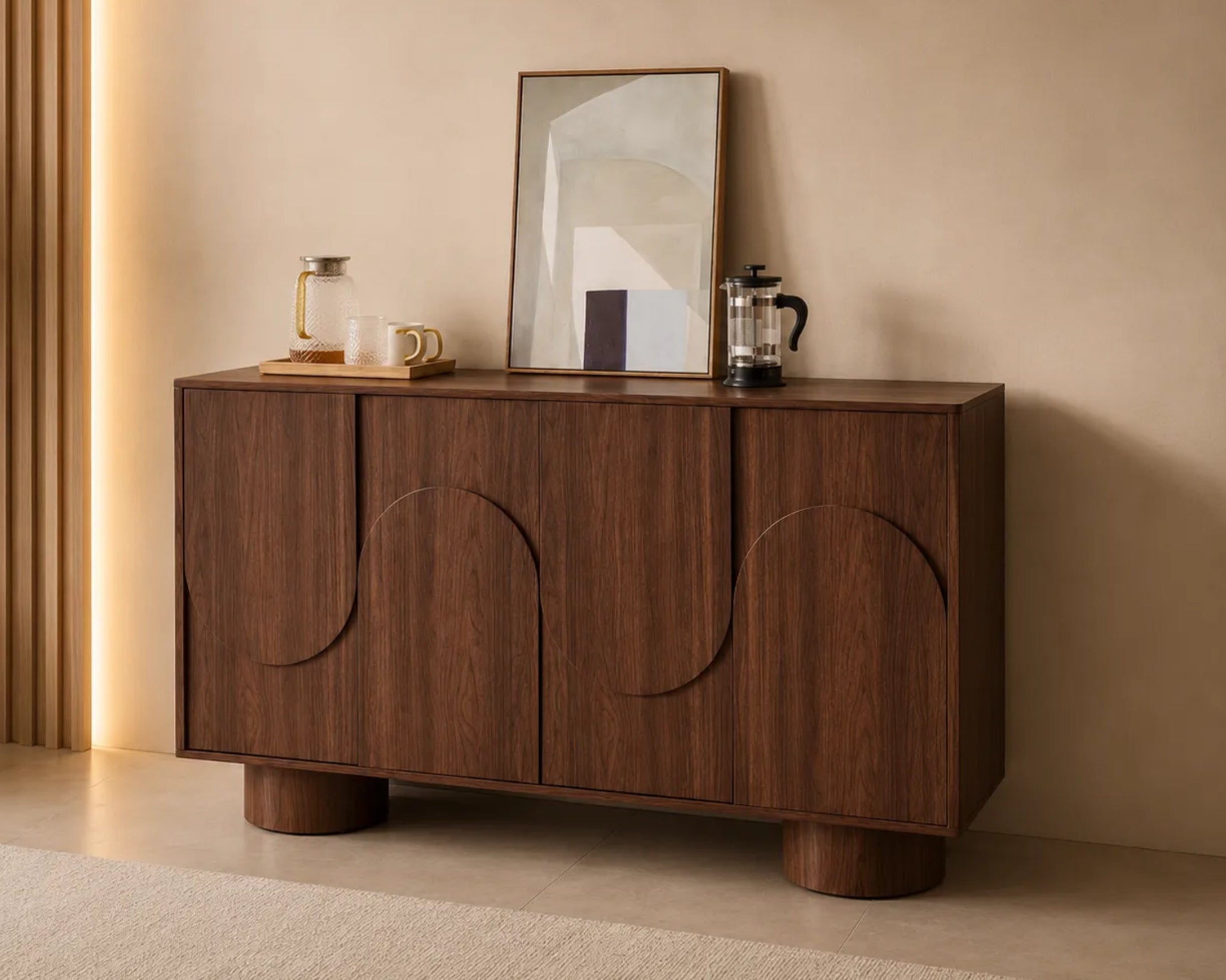 Buffet ORIANO noyer - 165 cm - REF 141