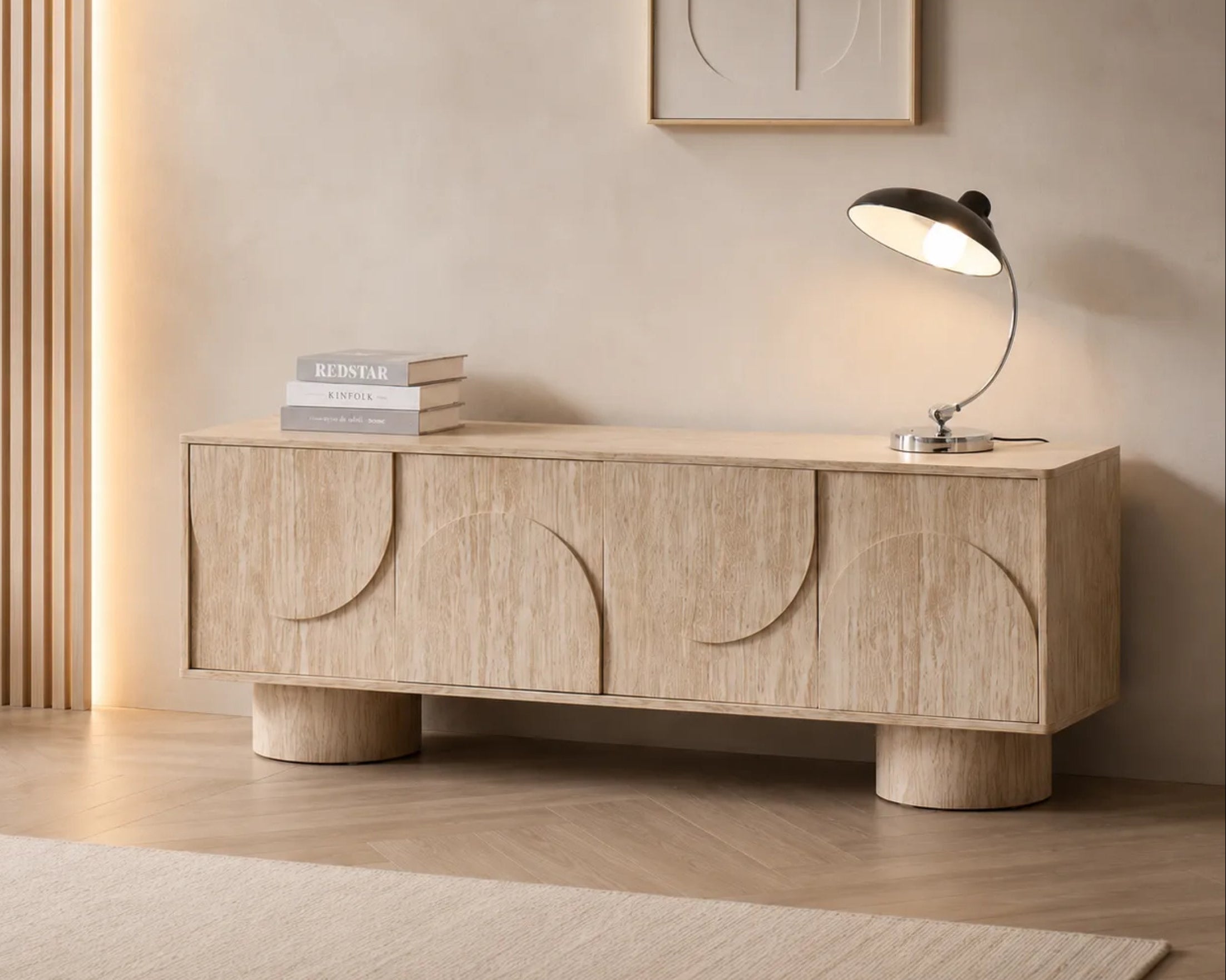 Meuble TV ORIANO travertin - 165 cm - REF 142