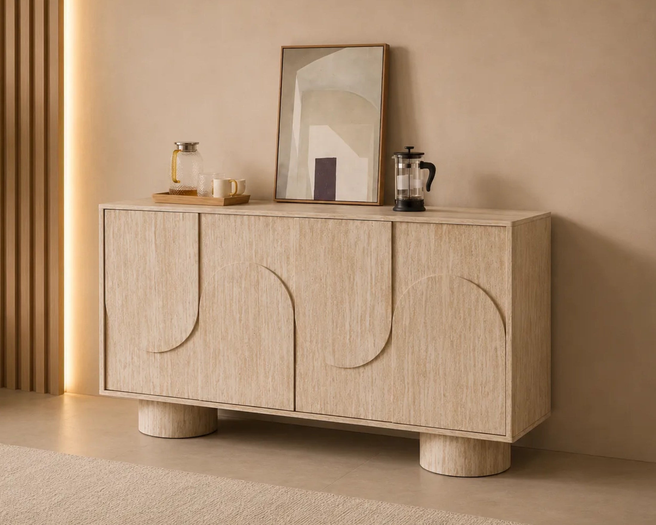 Buffet ORIANO travertin - 165 cm - REF 140