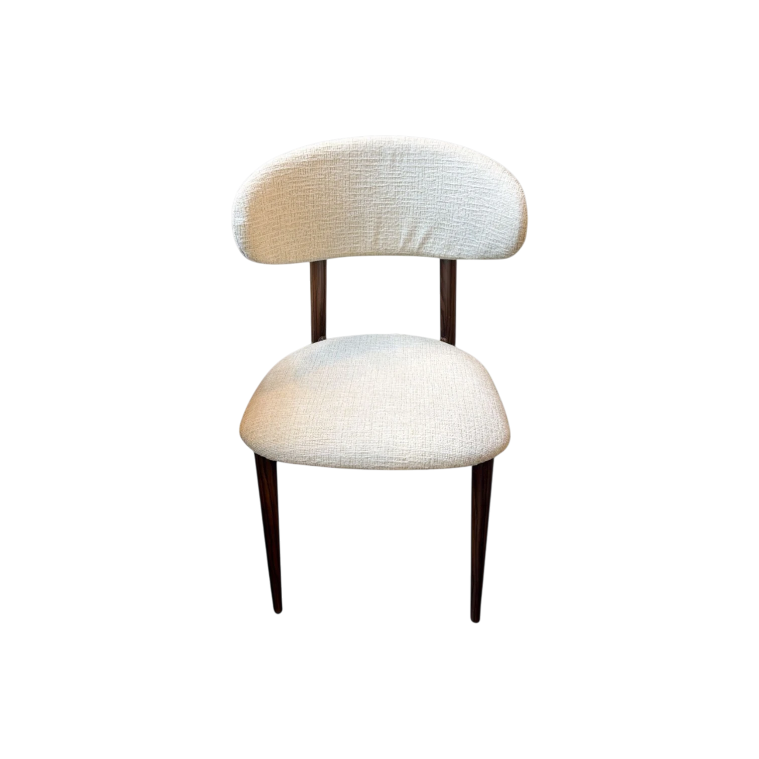 Chaise BOHEME beige - Pied noyer - Tissu Kansas - REF 1008