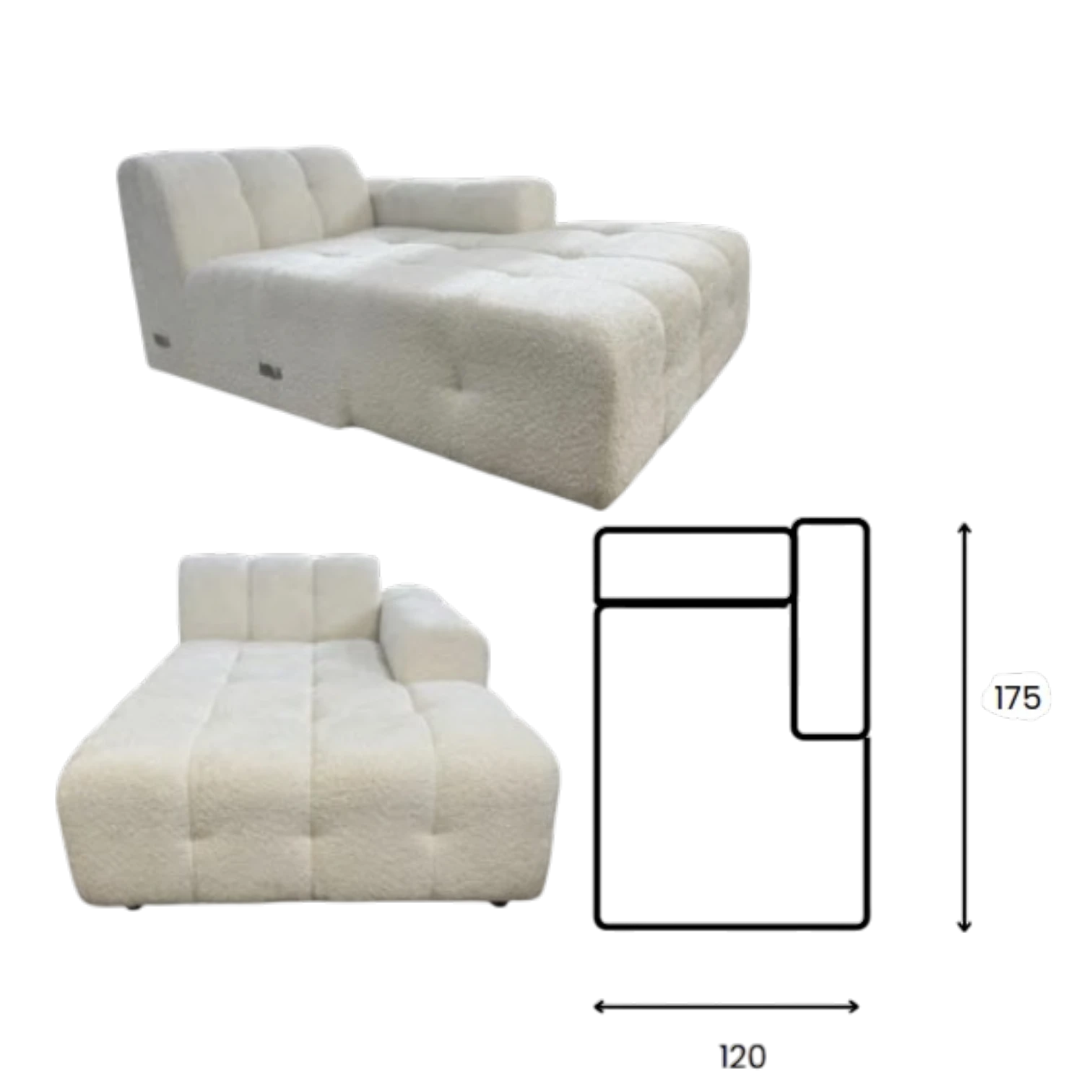 Canapé modulaire JUNO - Méridienne droite