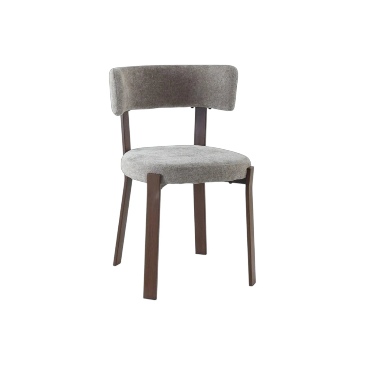 chaise nordik tissu moka, pied effet noyer