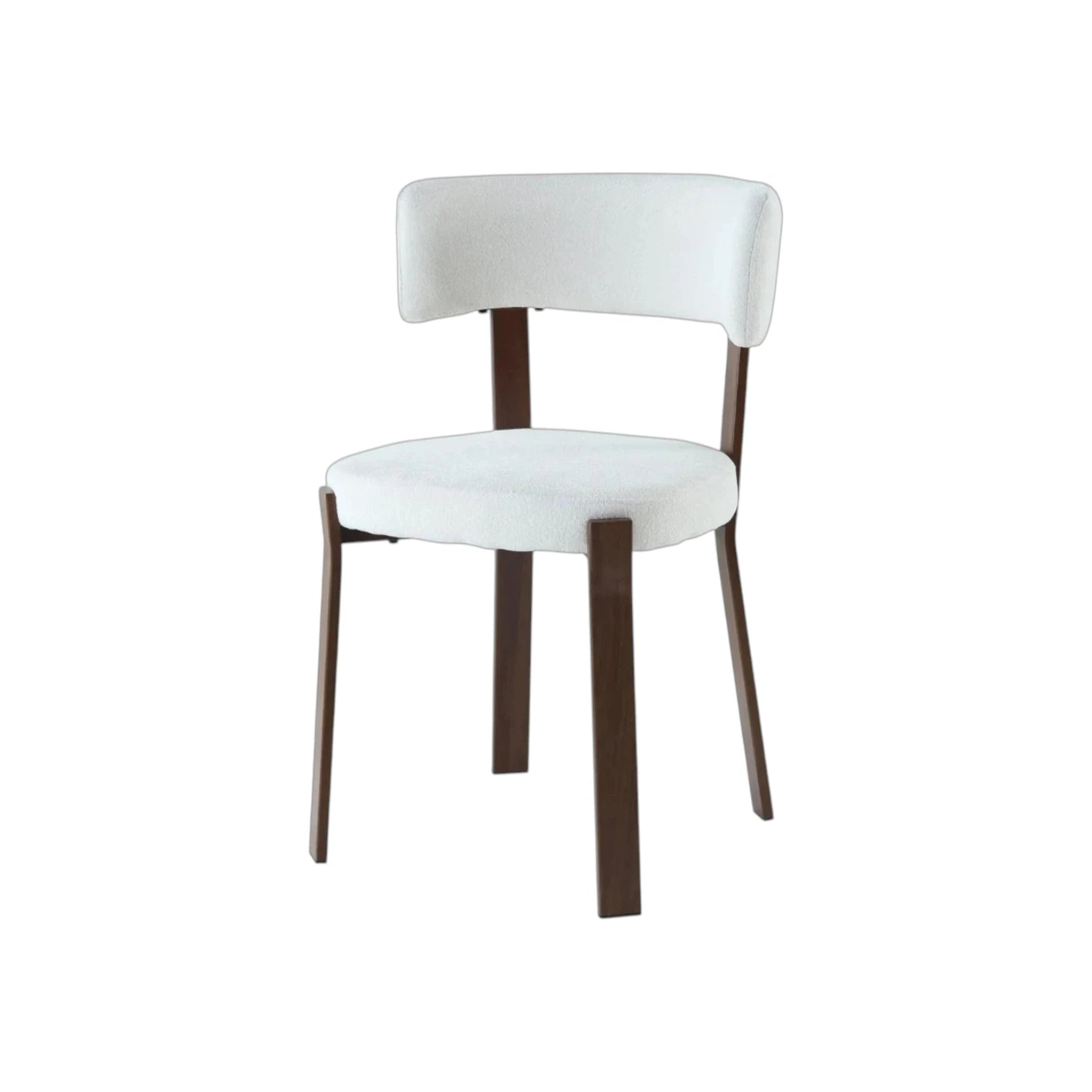 chaise nordik tissu beige, pied effet noyer