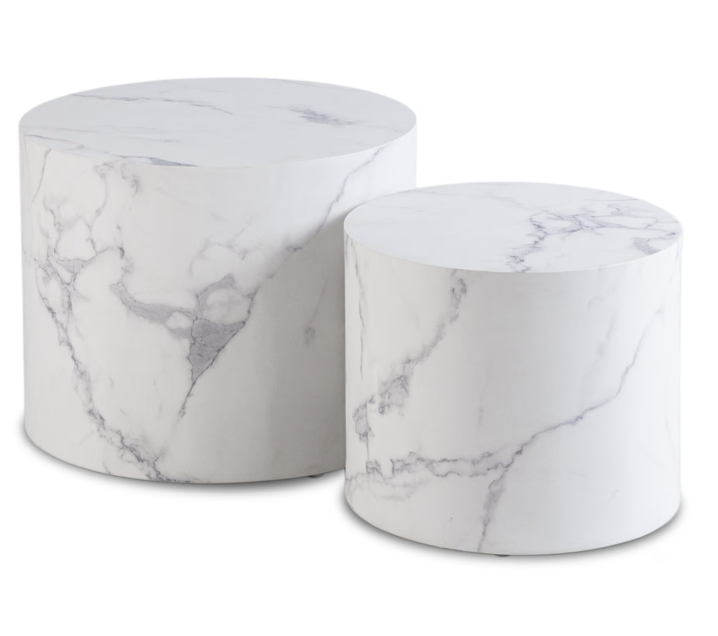 Tables basses LEILA effet marbre blanc REF 3054