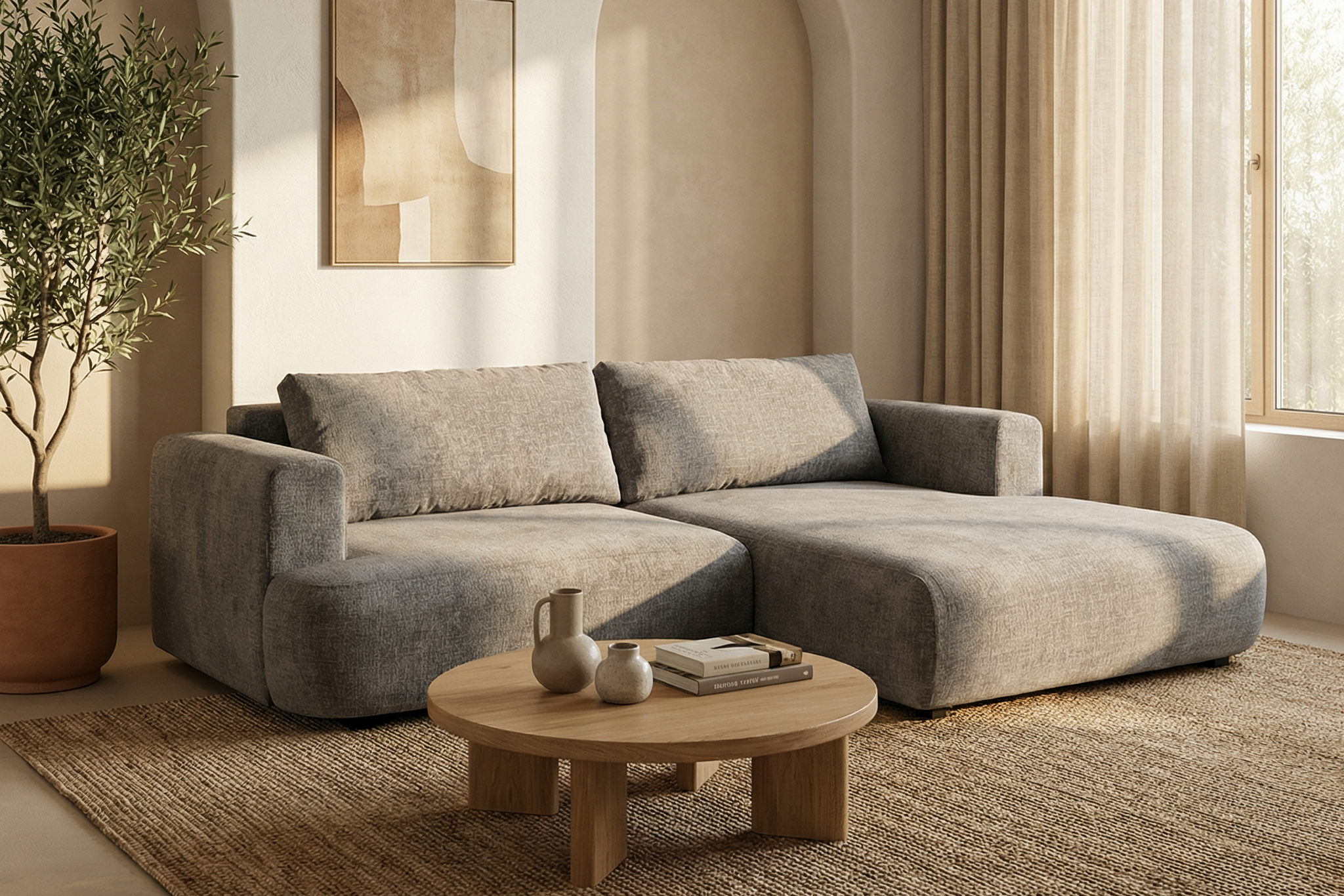 Canapé convertible BERLIN DUO - Tissu onyx 21