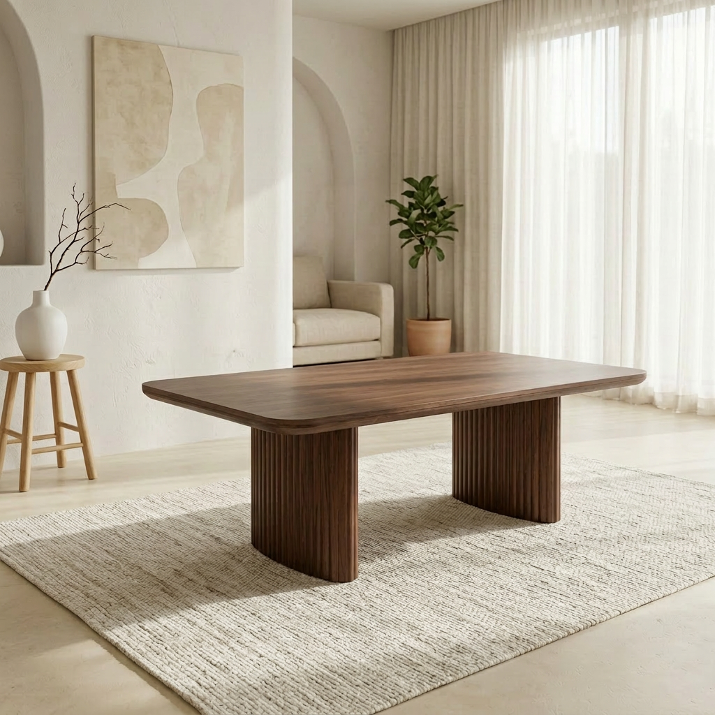 Table basse LUNA noyer - Pieds noyer REF 1012