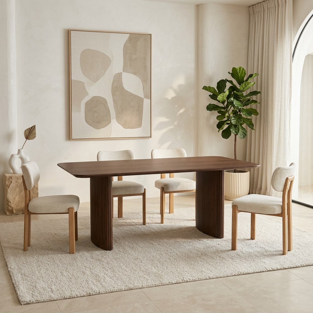 Table à manger Luna noyer rectangle 180 pied noyer - REF 1011