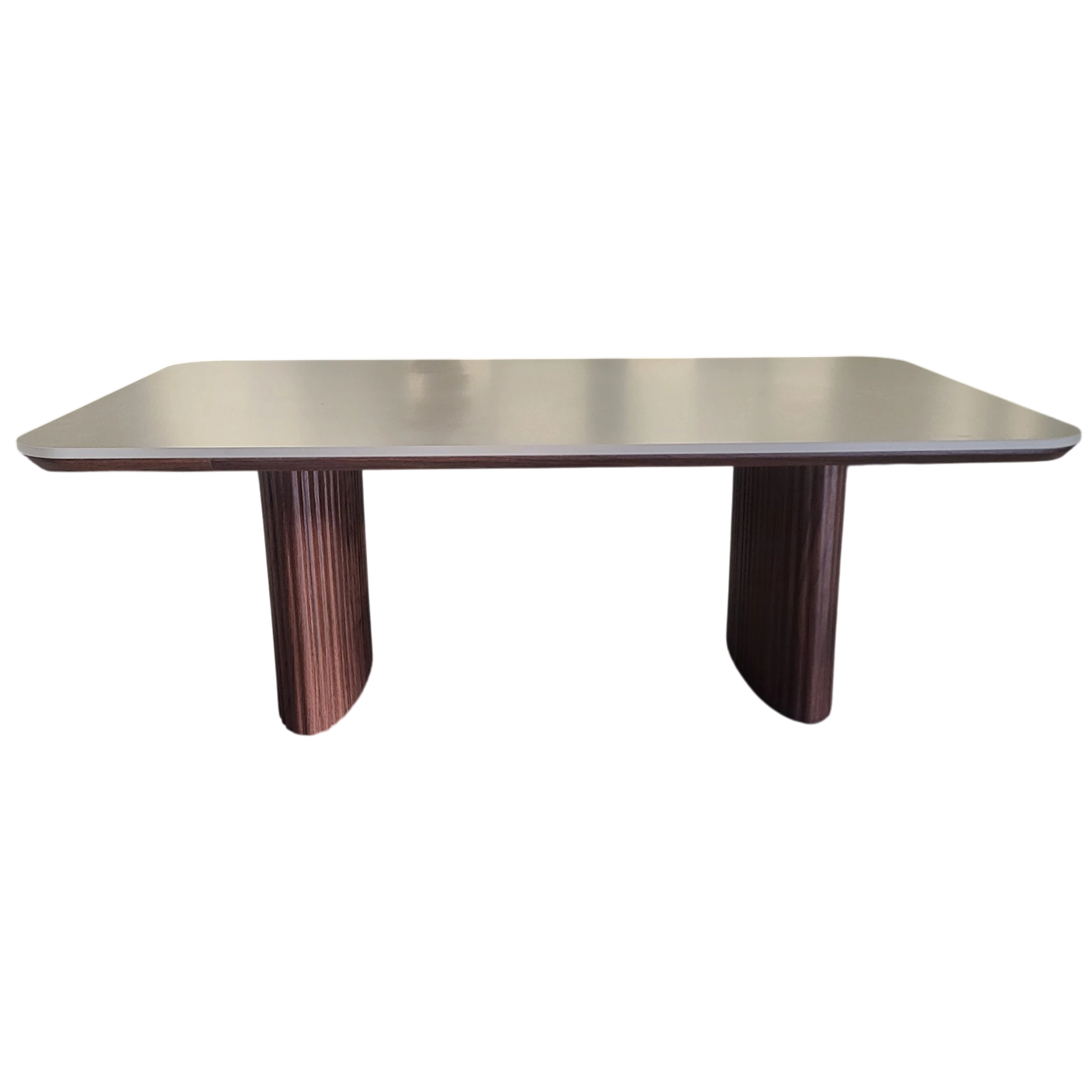 Table basse LUNA ceramic rectangle pied noyer plateau ceramic 10mm blanc cassé - sku 1010