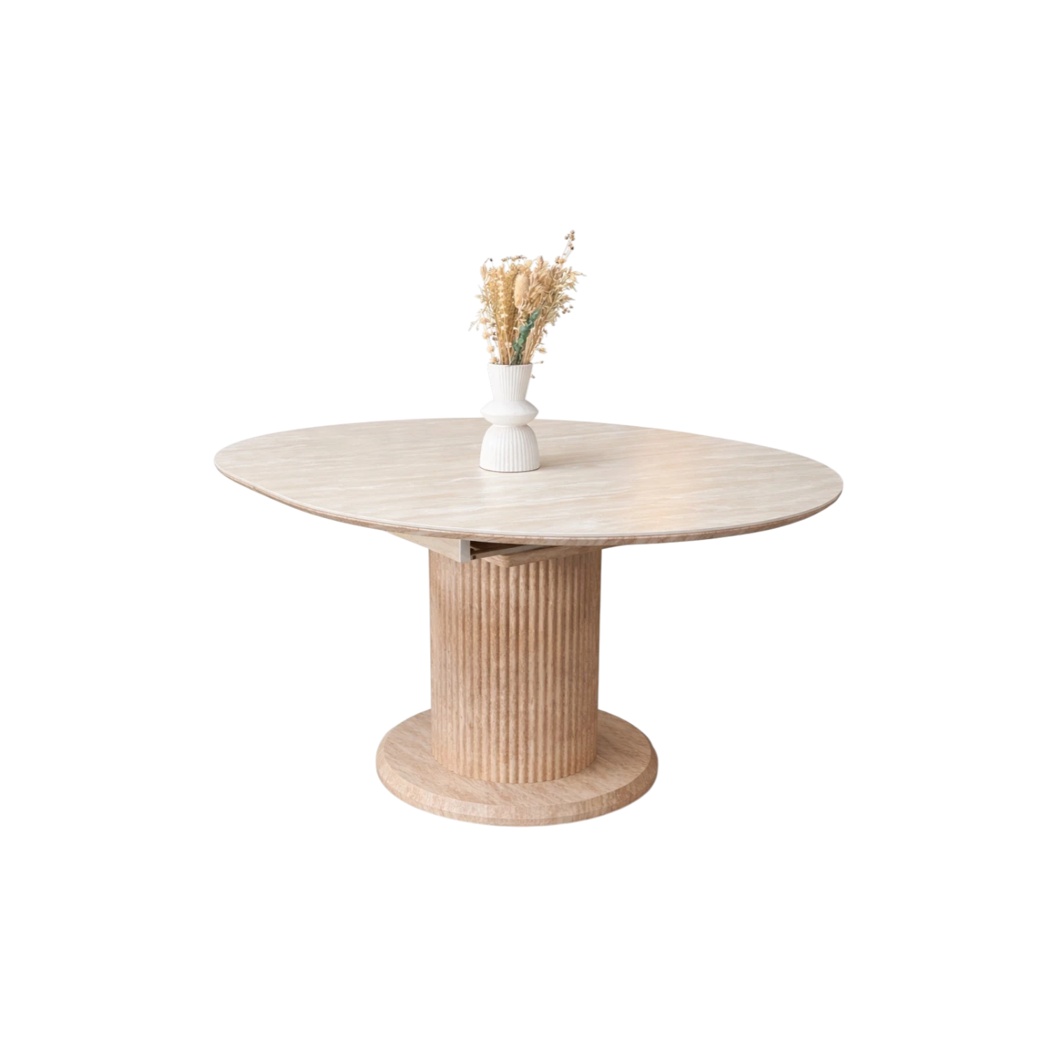 TABLE À MANGER RALLONGE CÉRAMIQUE SOFIA PIED TRAVERTIN REF 98