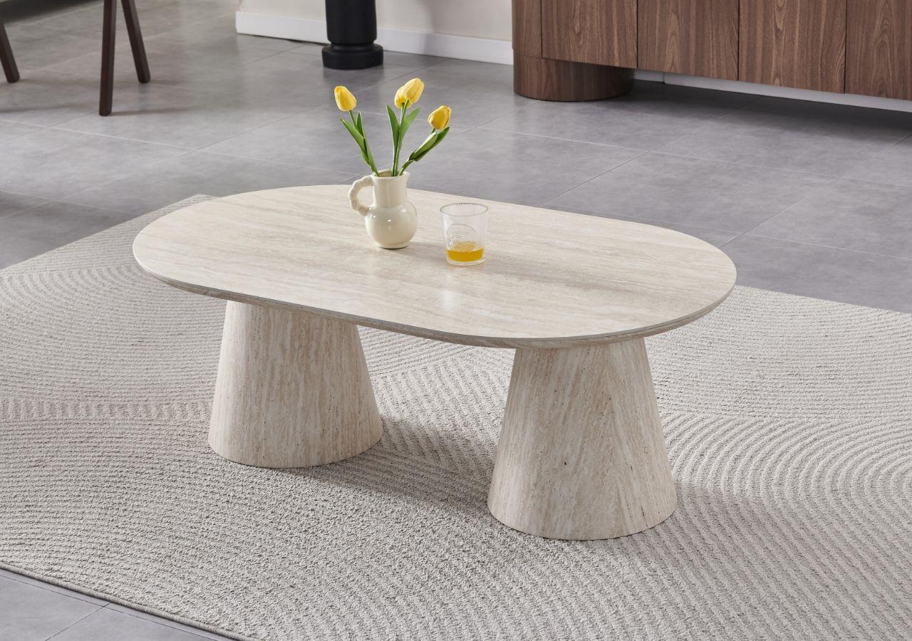 TABLE BASSE ICONIC CERAMIQUE TRAVERTIN 120