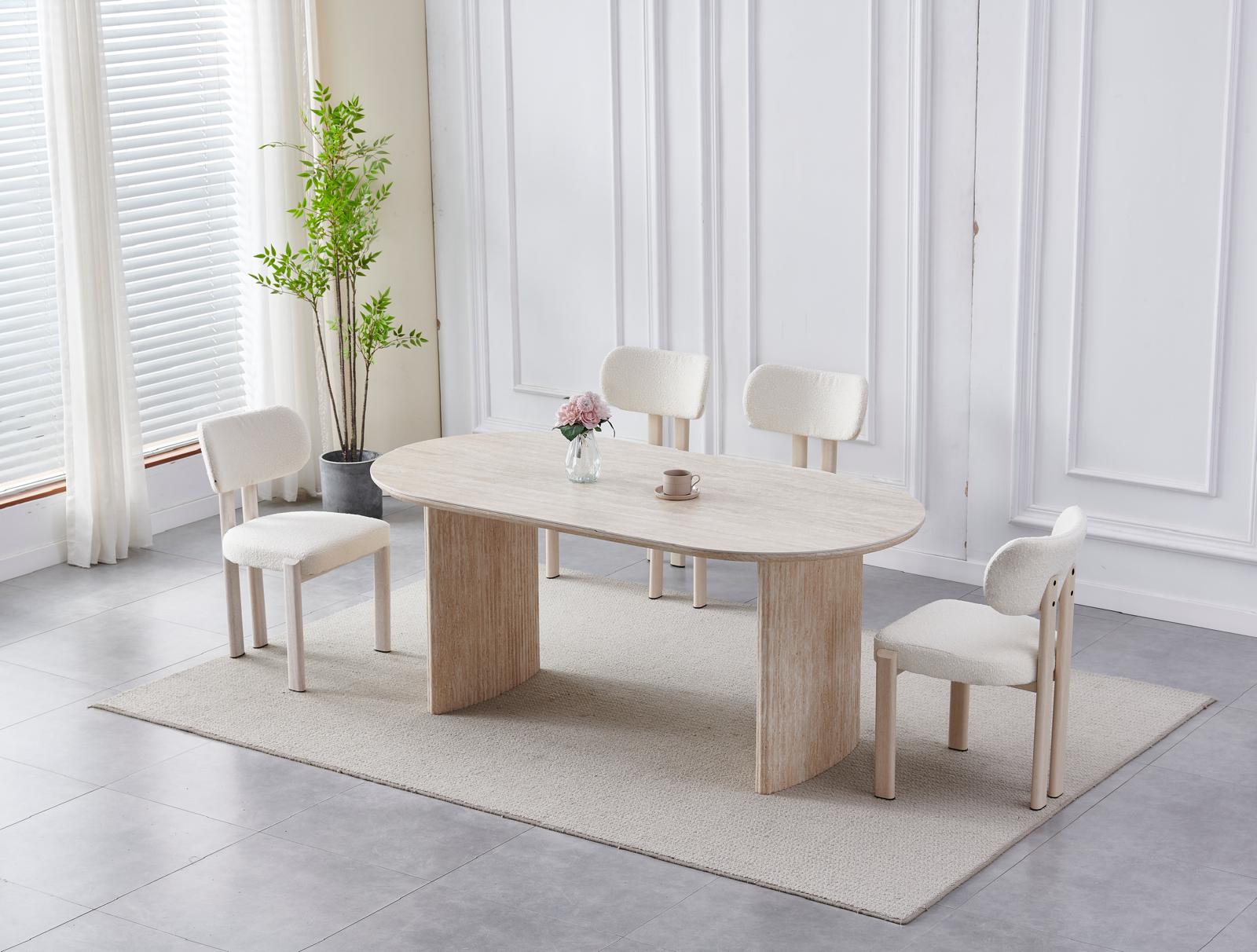 TABLE A MANGER JOSEPHINE TRAVERTIN 180
