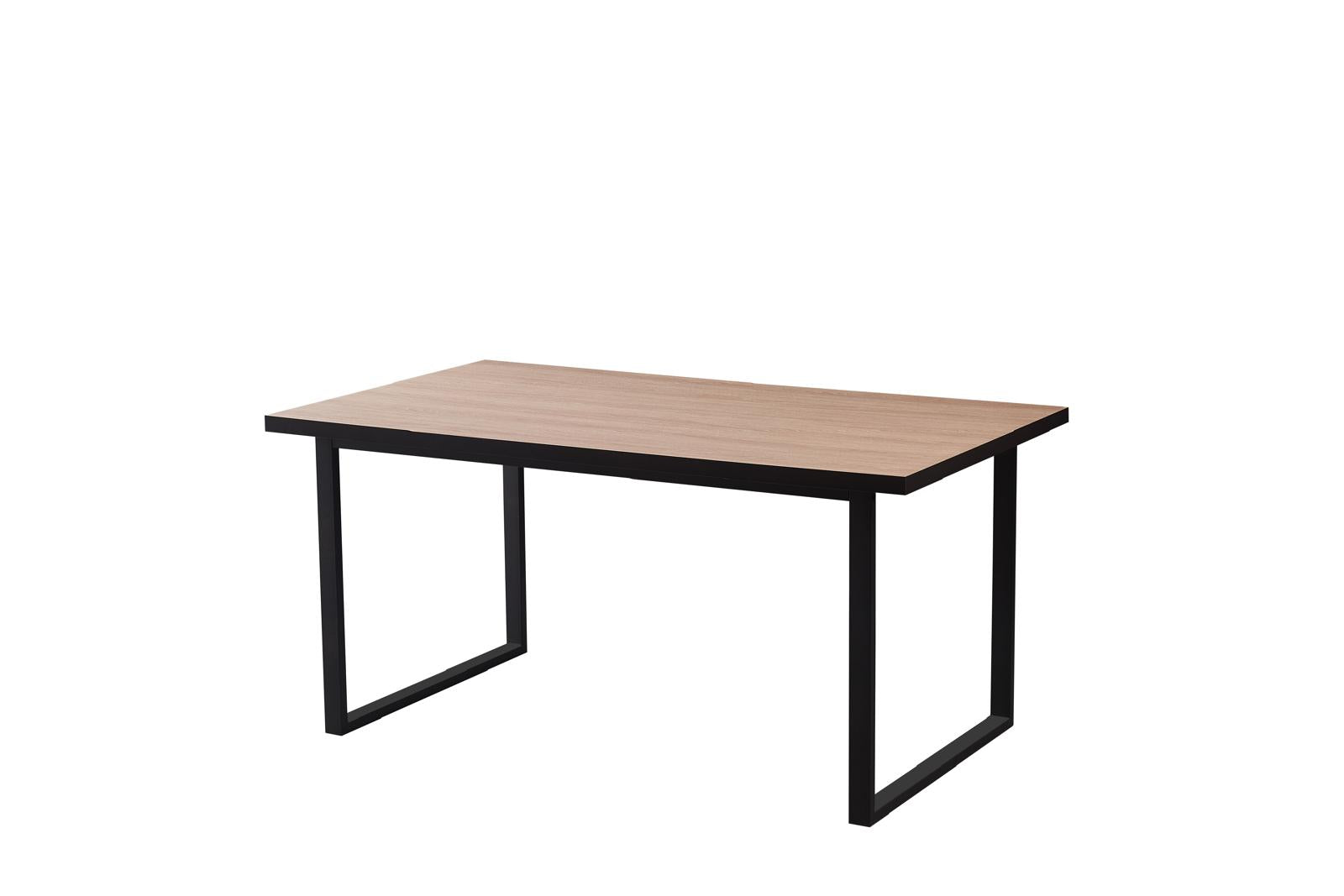 Table à manger Belgrade – Chêne griffé pieds métal noir