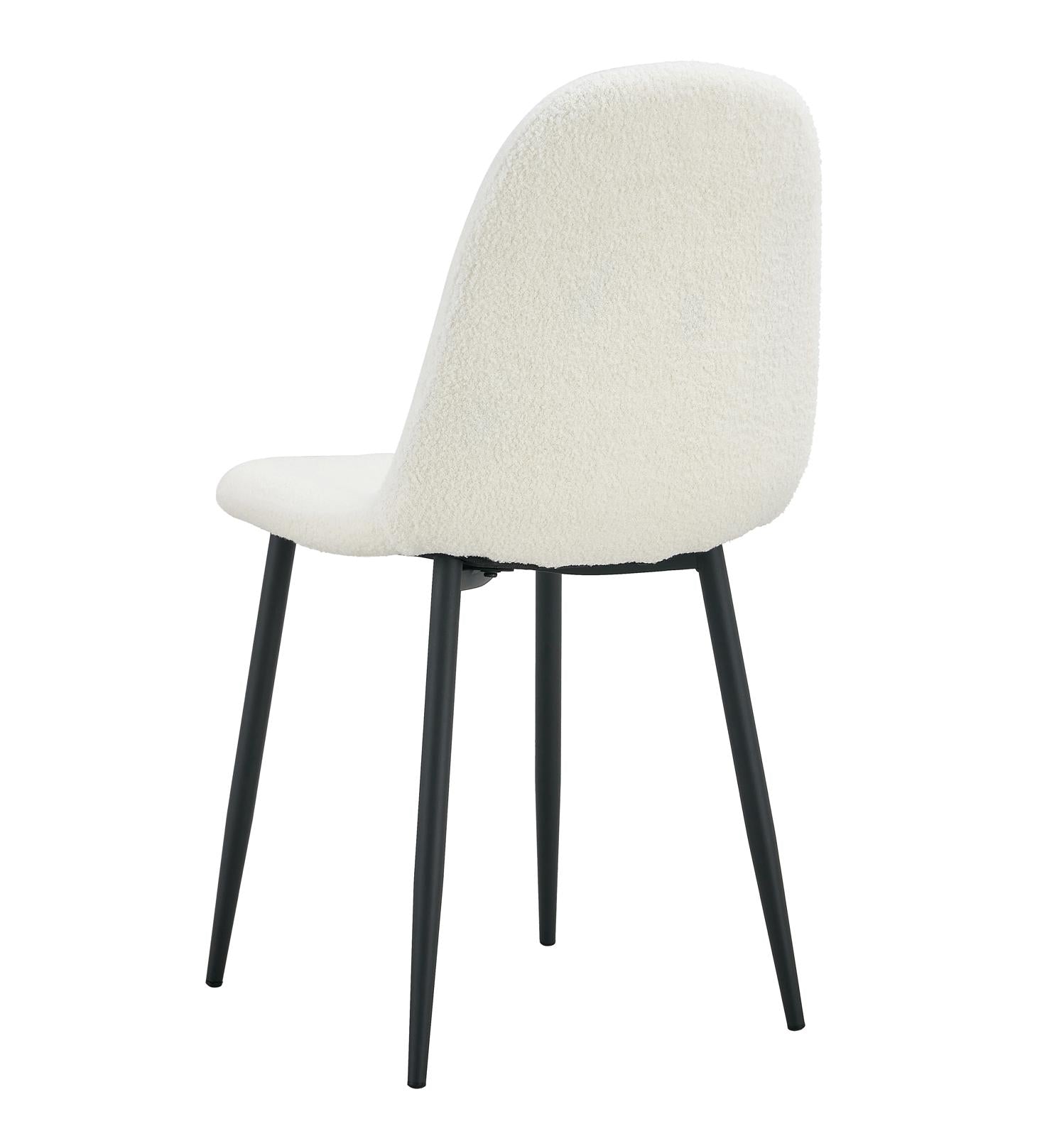 Chaise scandinave molletonnée Doudou – Pieds métal noir