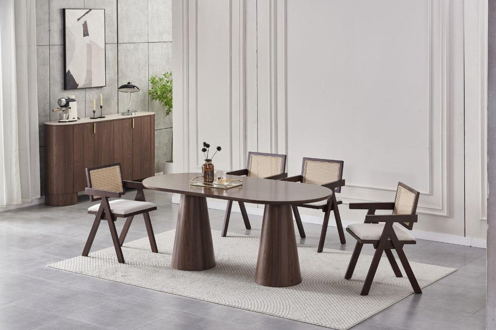 Table à manger ICONIC – plateau et pieds noyer