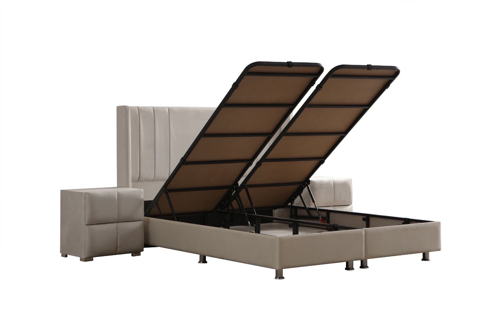 Lit Coffre Alma 180x200 Blanc Cassé