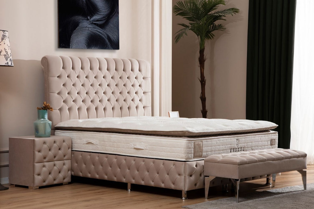 Lit Coffre Luna 180x200 Beige