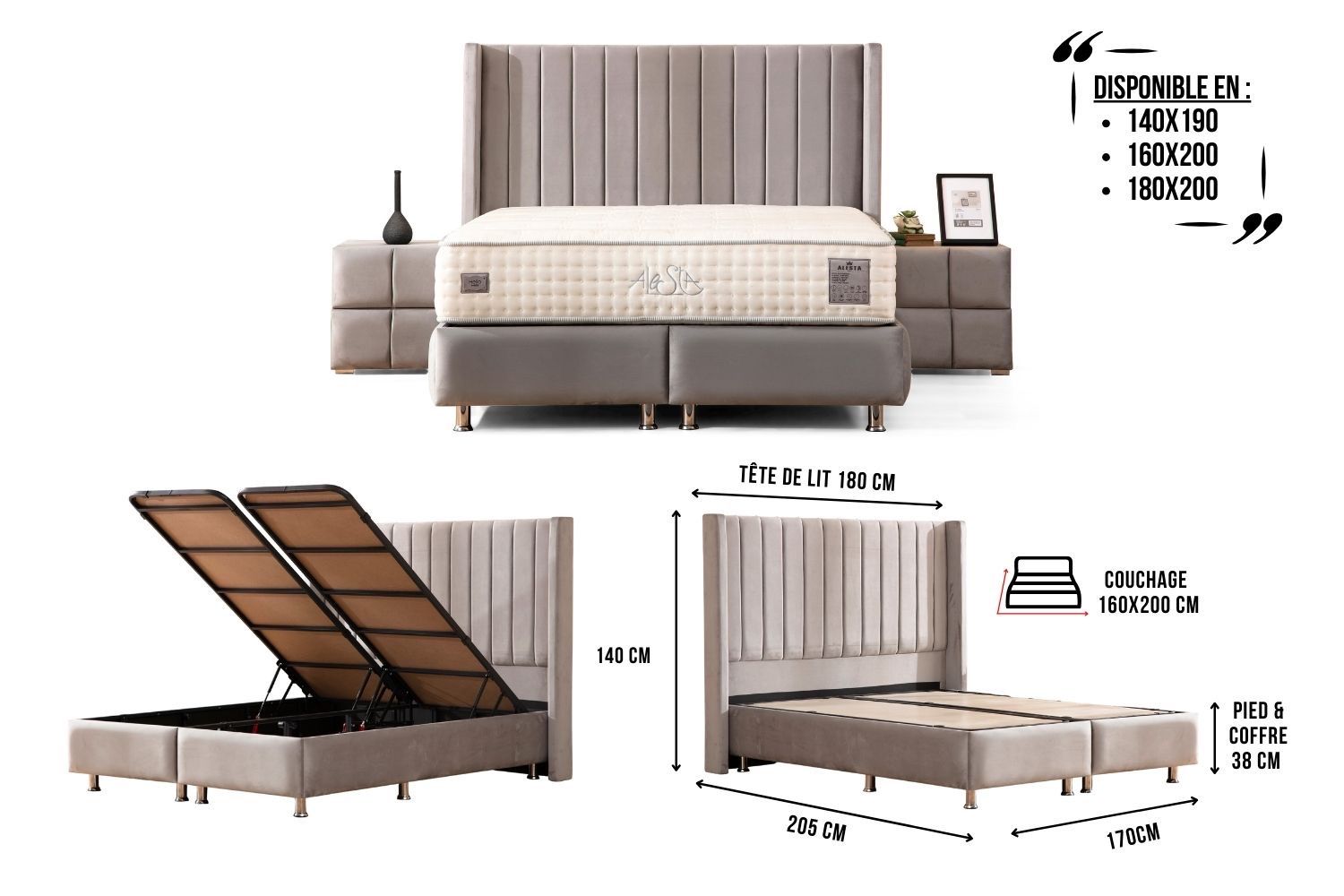 Lit Coffre Tokyo 180x200