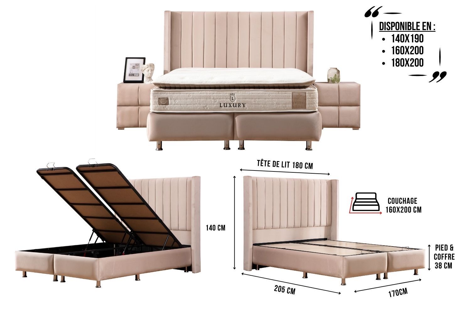 Lit Coffre Tokyo 180x200