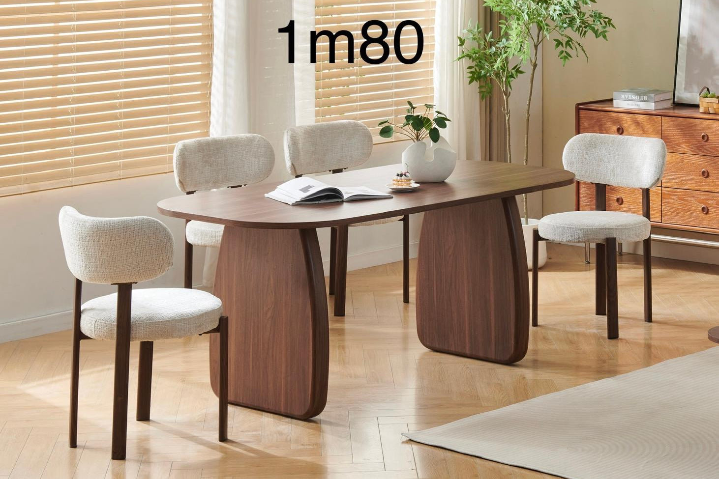 Table à manger HELEN – Finition noyer 180 cm sku 85.