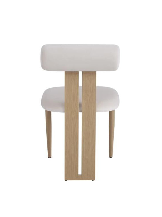 Chaise TIFFANY – Pied effet bois & velours beige