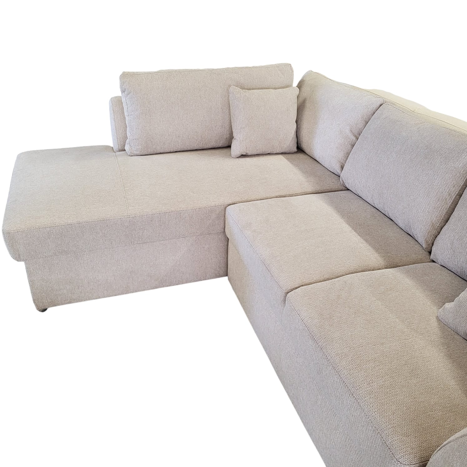 Canapé convertible avec coffre de rangement - TOSKANA - Tissu beige foncé (aragon 14)