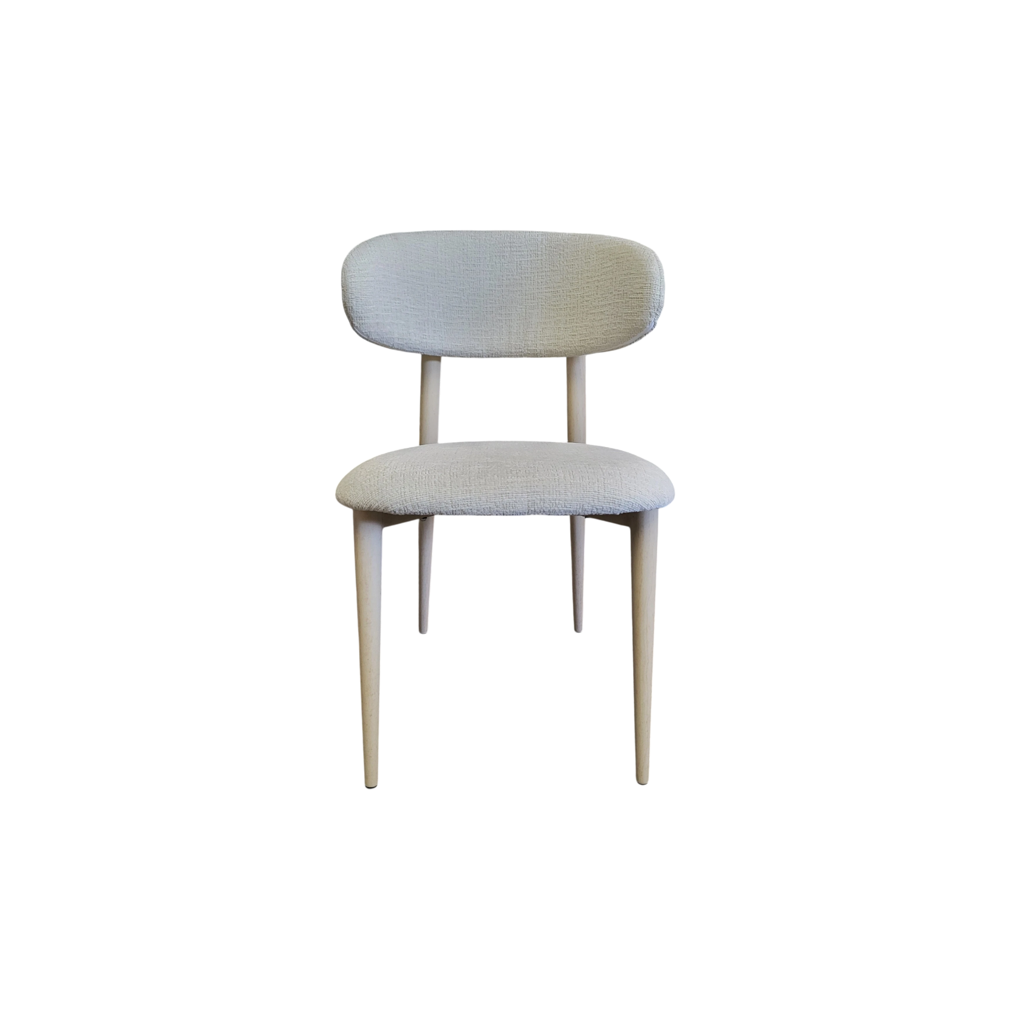 Chaise BOHEME beige - Pied travertin - Tissu Kansas - REF 1007