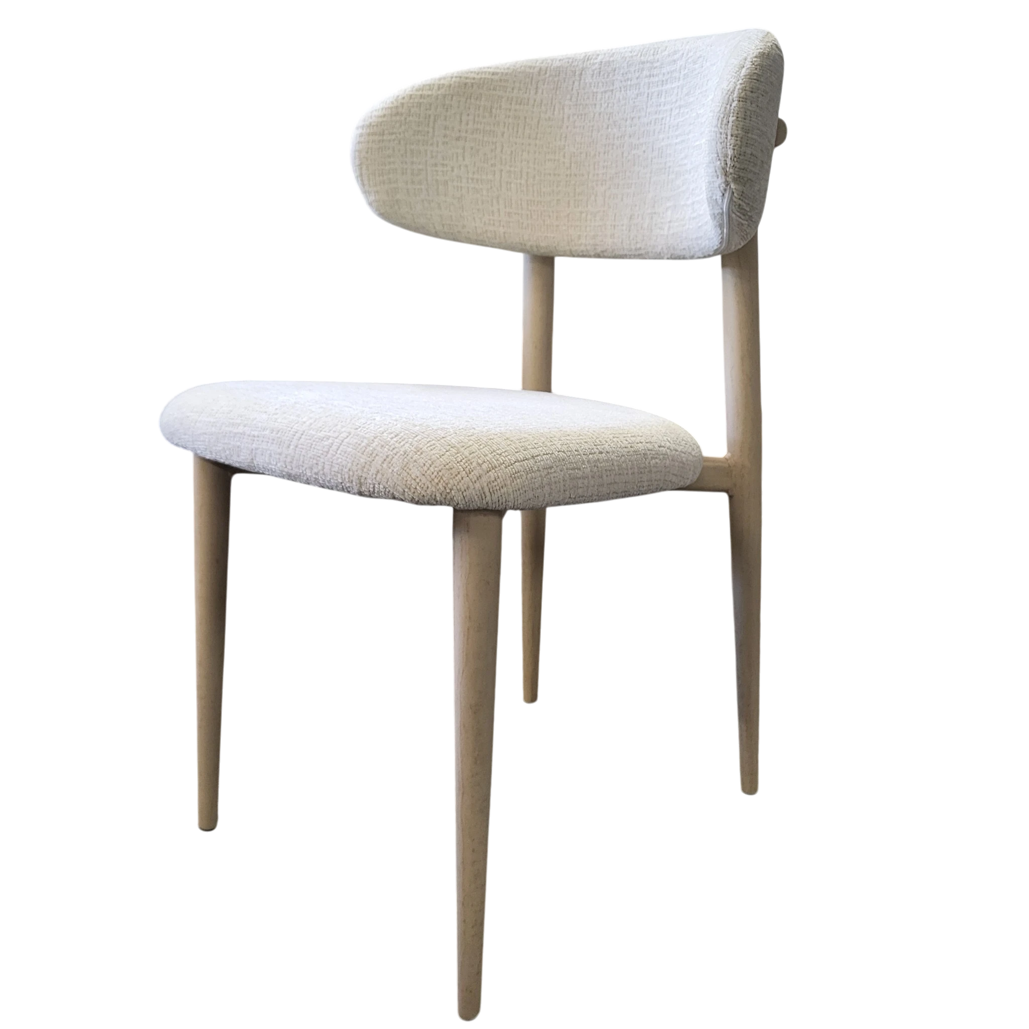Chaise BOHEME beige - Pied travertin - Tissu Kansas - REF 1007