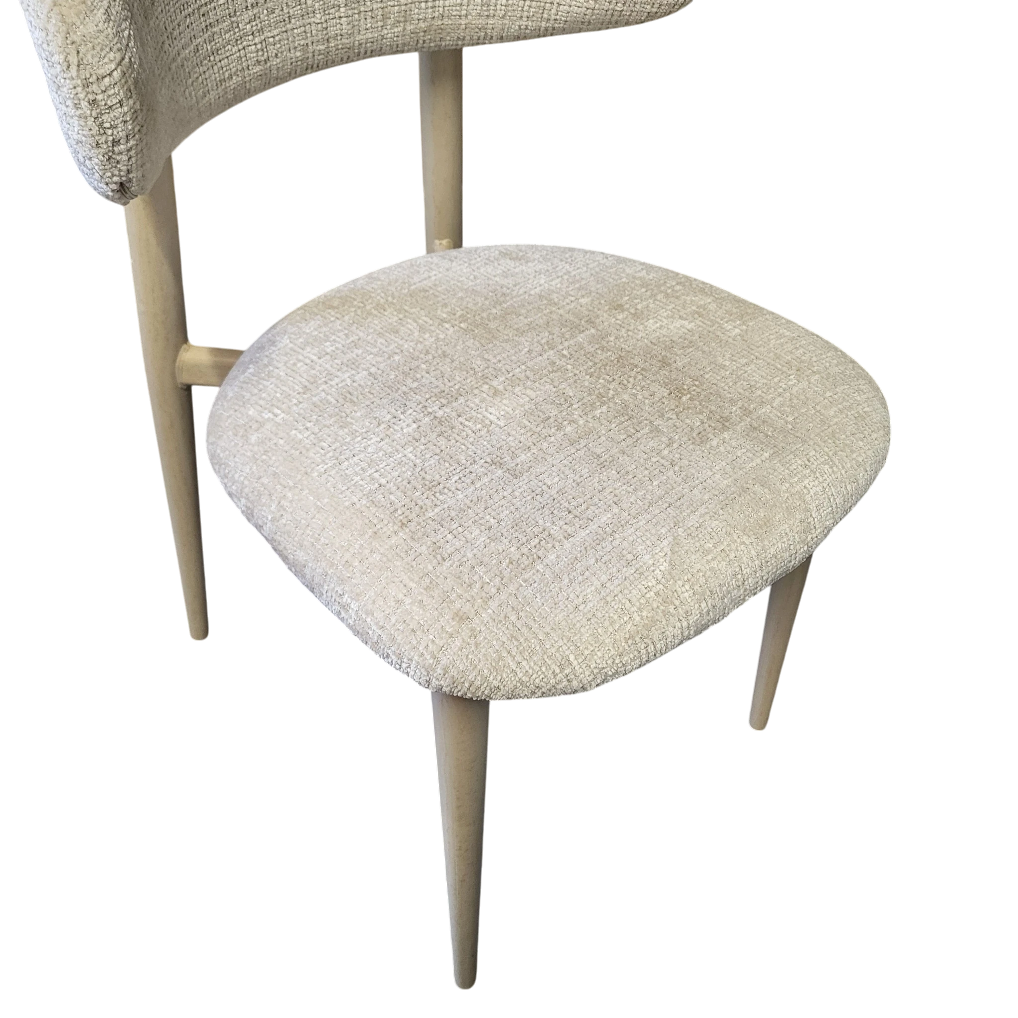 Chaise BOHEME taupe - Pied travertin - Tissu Cremona - REF 1005