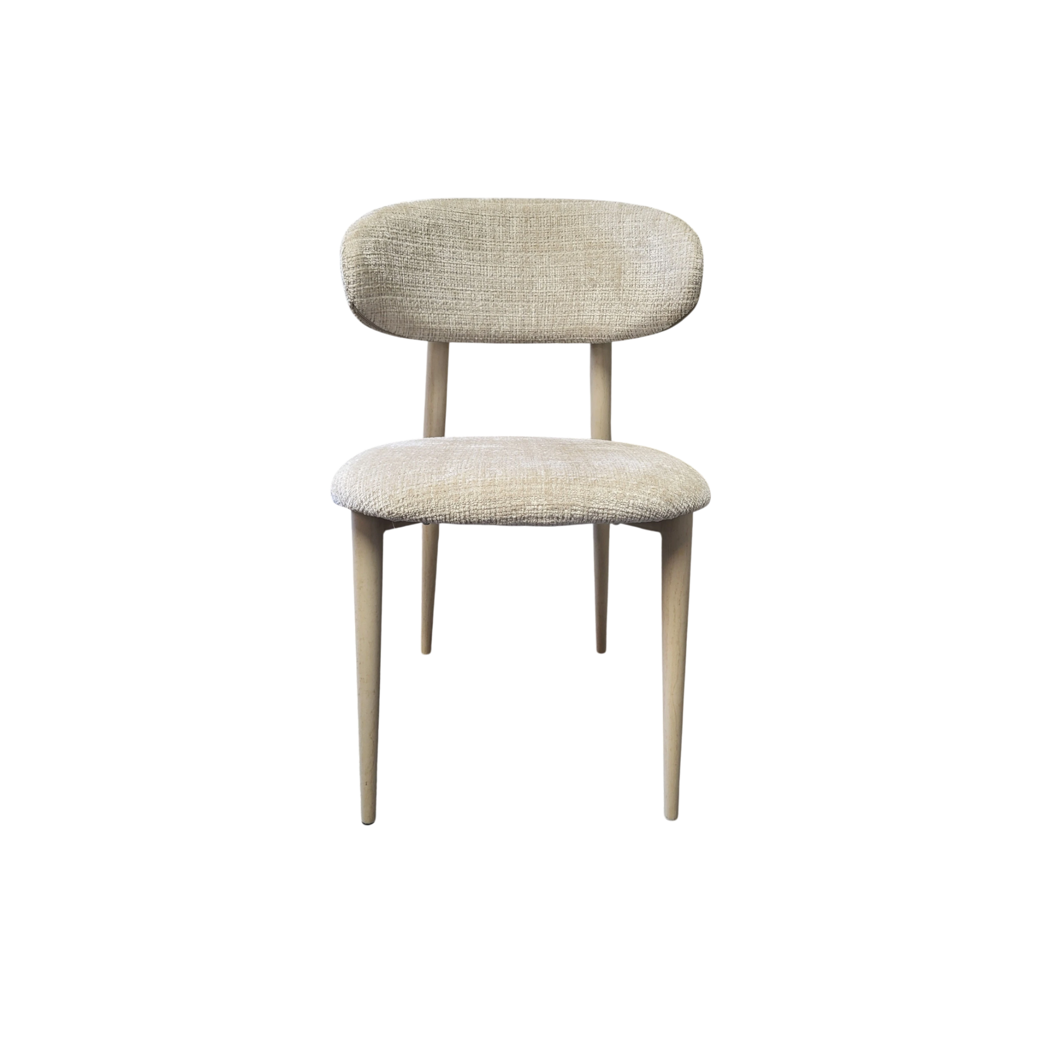 Chaise BOHEME taupe - Pied travertin - Tissu Cremona - REF 1005