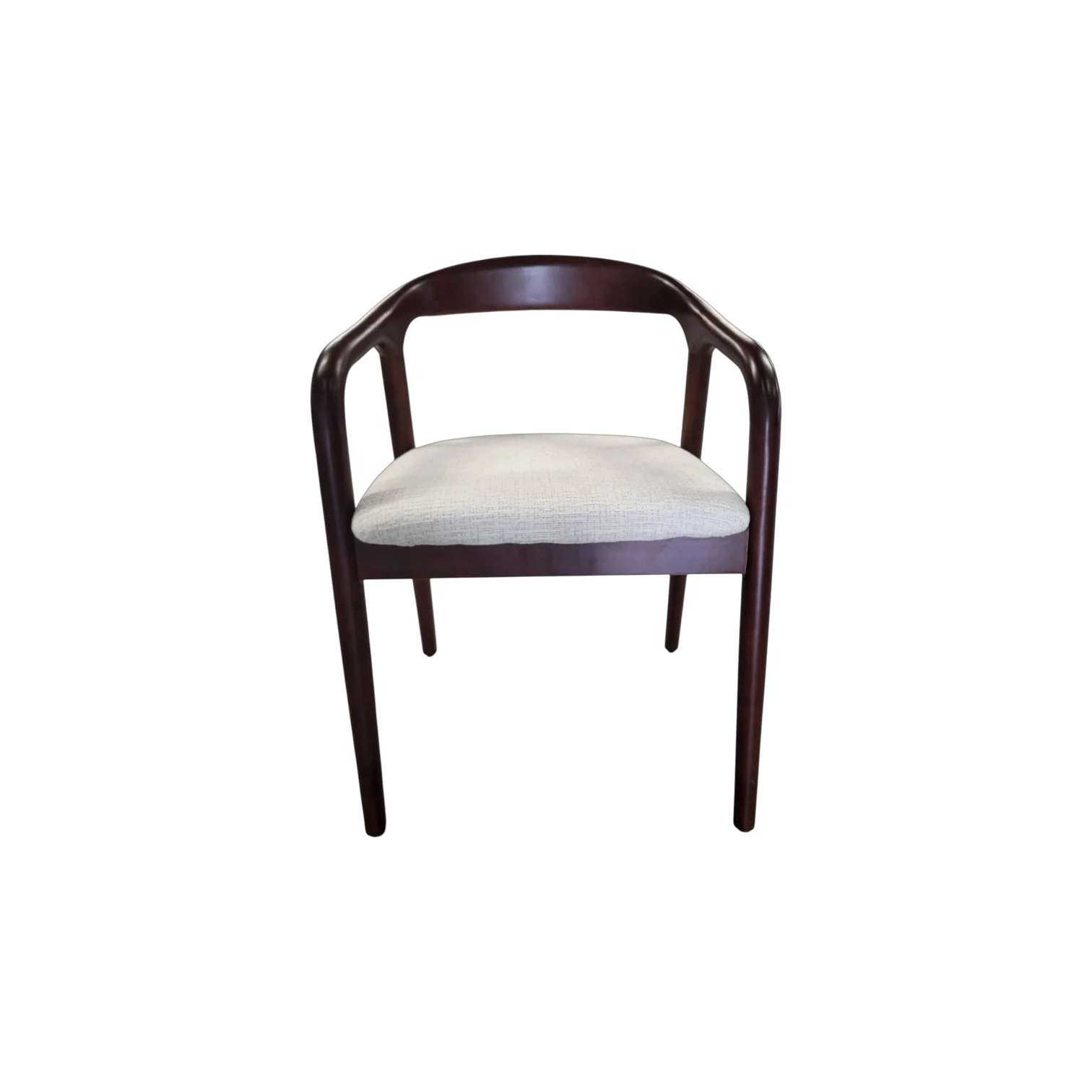 Chaise CARLYON en noyer massif avec tissu Marbella beige vue de face