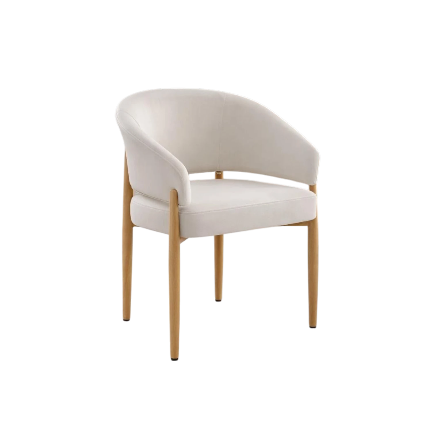 CHAISE CHARLY PIED HÊTRE VELOURS BEIGE REF 203