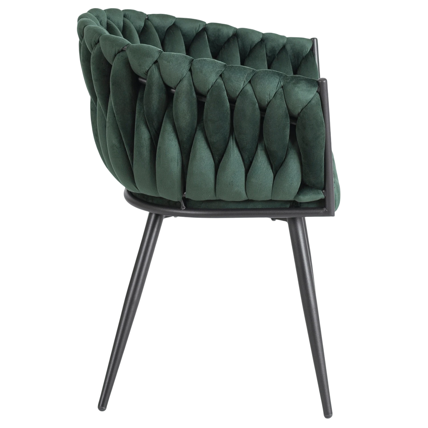 Chaise ELENA en velours vert sapin REF 3027