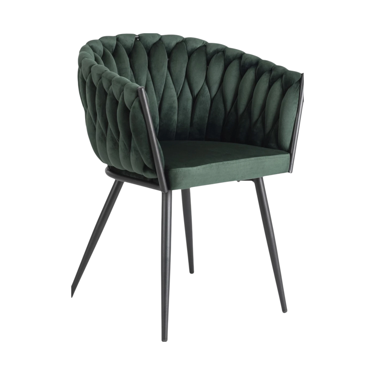 Chaise ELENA en velours vert sapin REF 3027