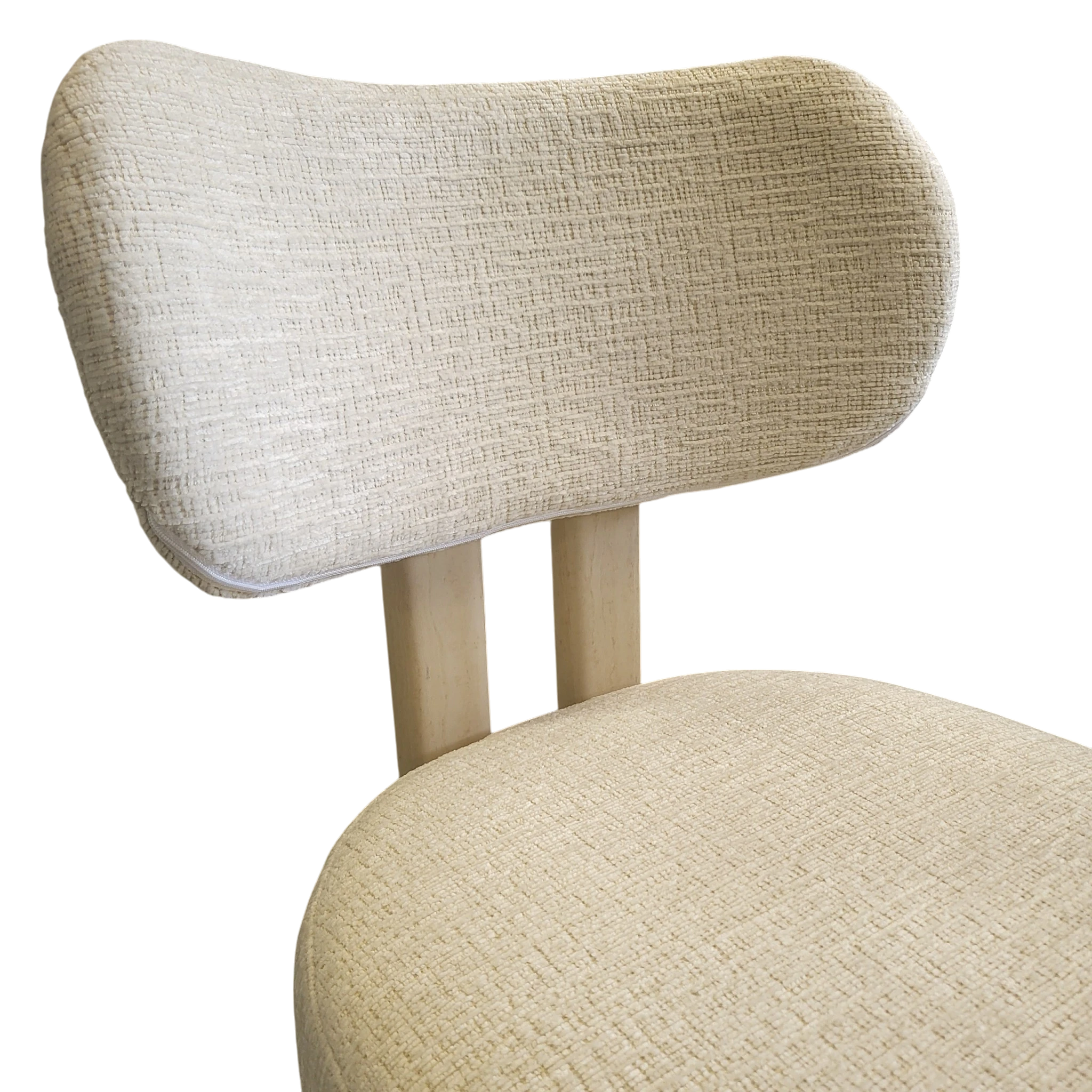 Chaise HERA beige - Pied travertin - Tissu Kansas - REF 1003