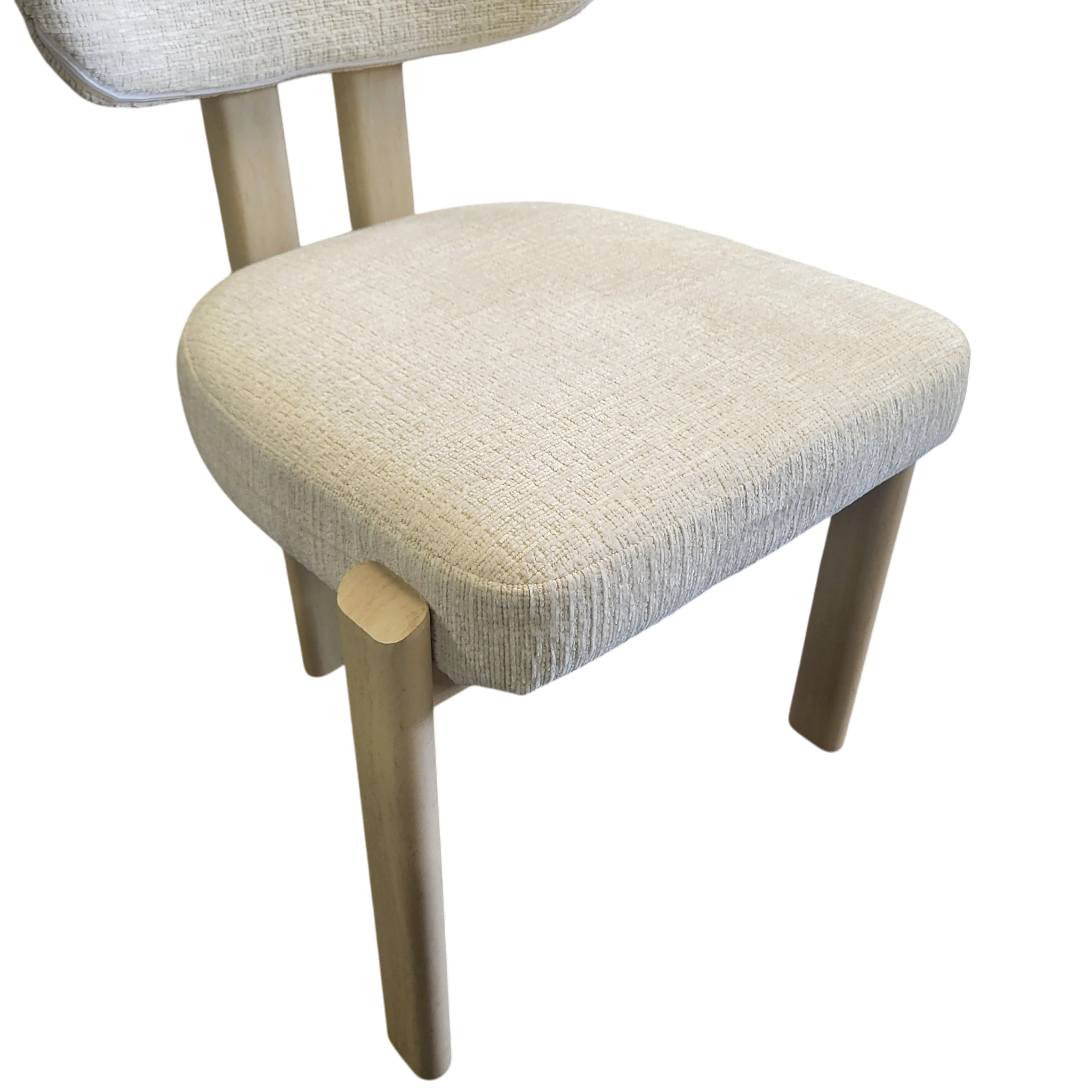 Chaise HERA beige - Pied travertin - Tissu Kansas - REF 1003