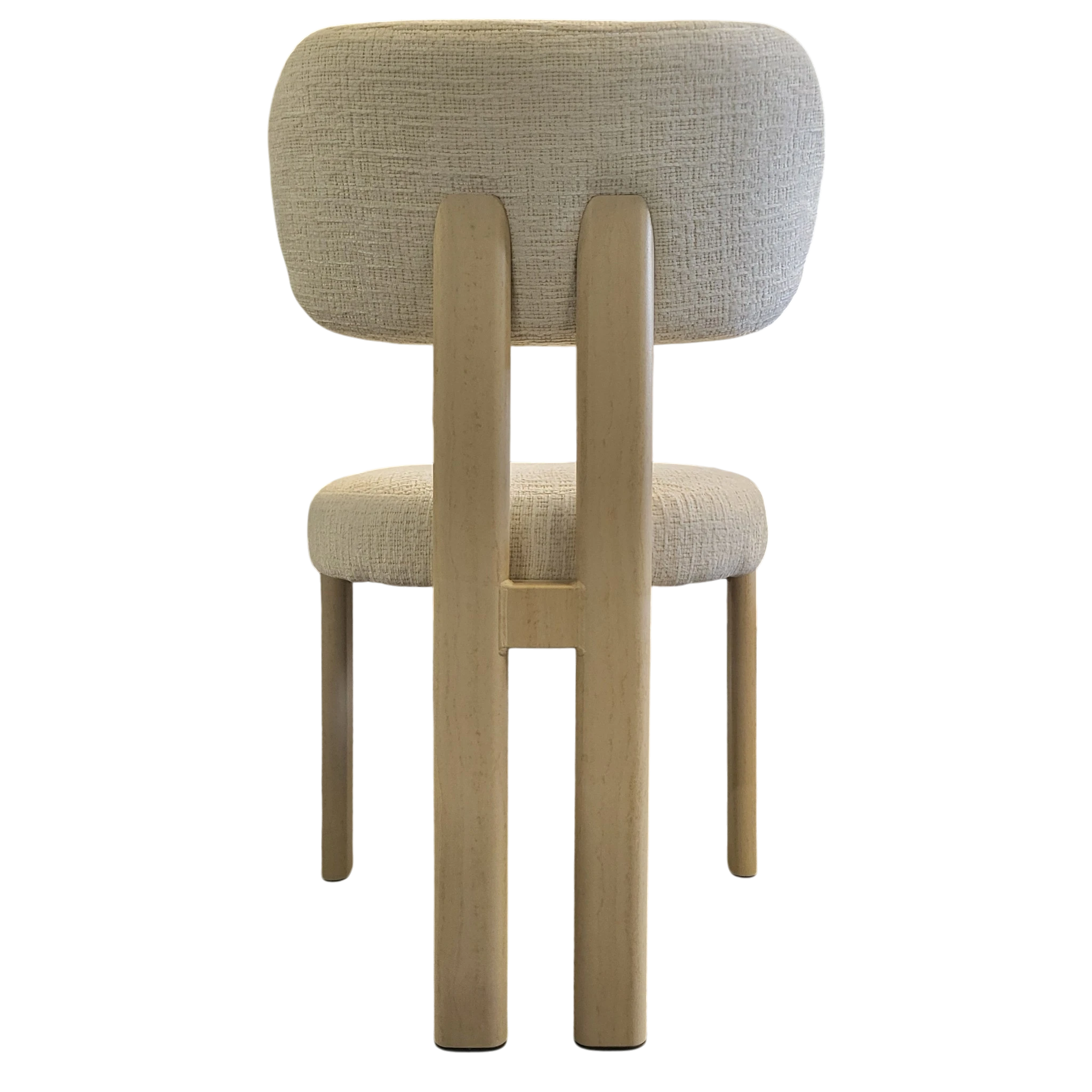 Chaise HERA beige - Pied travertin - Tissu Kansas - REF 1003