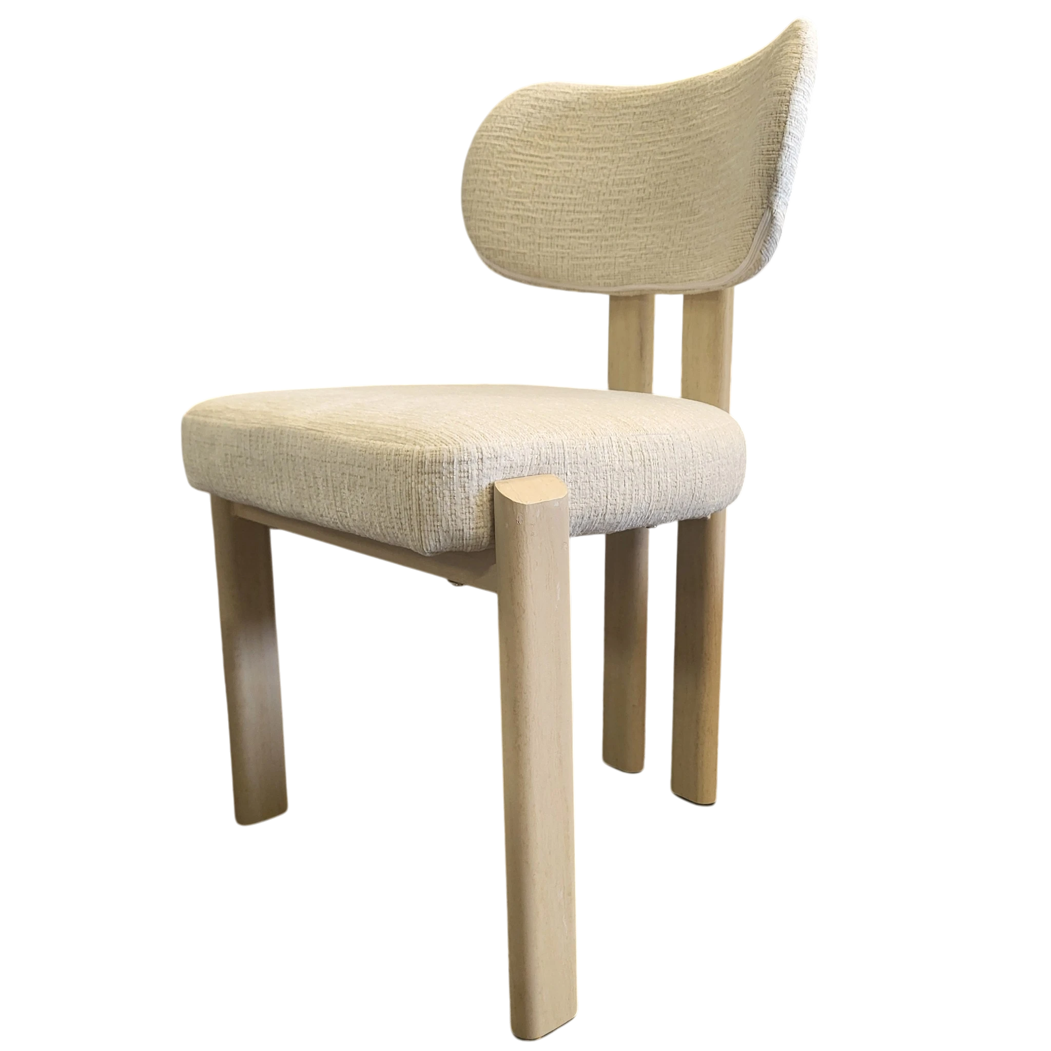Chaise HERA beige - Pied travertin - Tissu Kansas - REF 1003