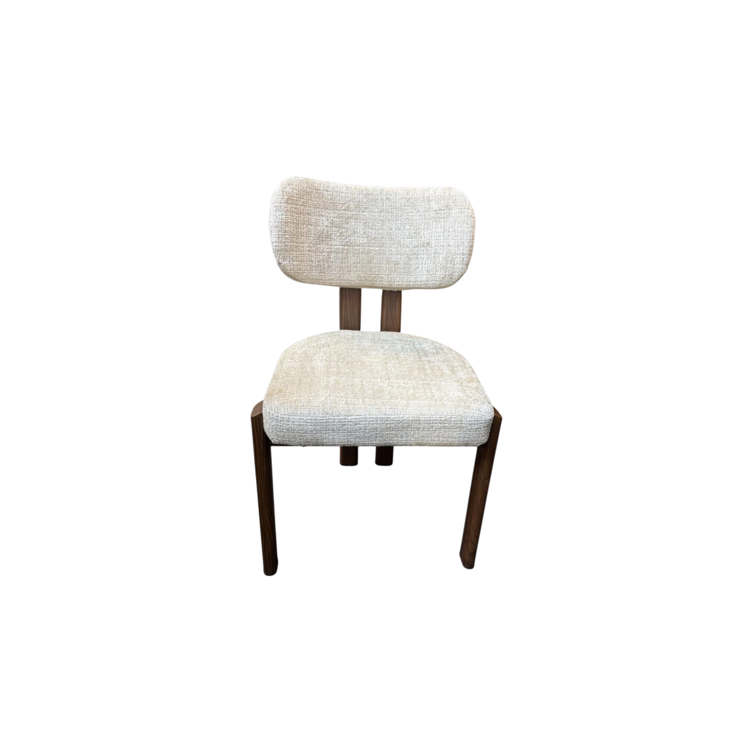 Chaise HERA taupe - Pied noyer - Tissu Cremona - REF 1002