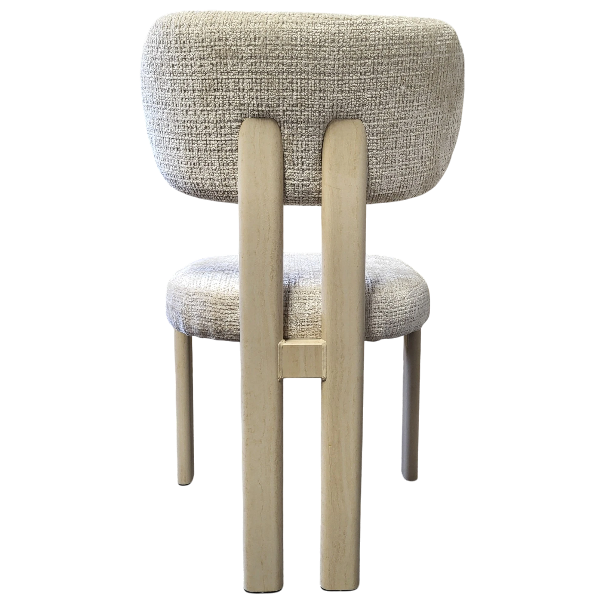 Chaise HERA taupe - Pied travertin - Tissu Cremona - REF 1001