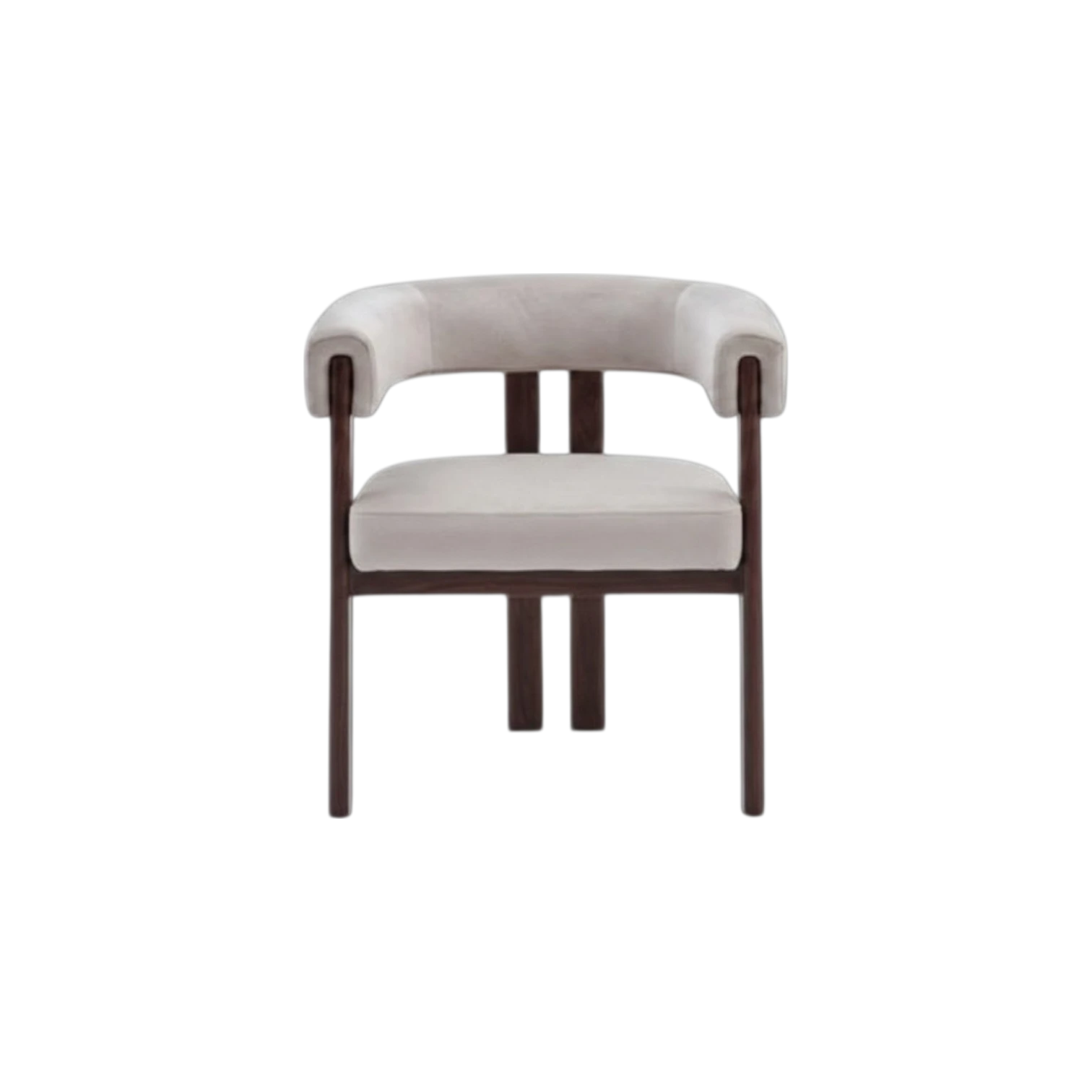 Chaise Liora Taupe – Élégance moderne & Finition bois noyer REF 46