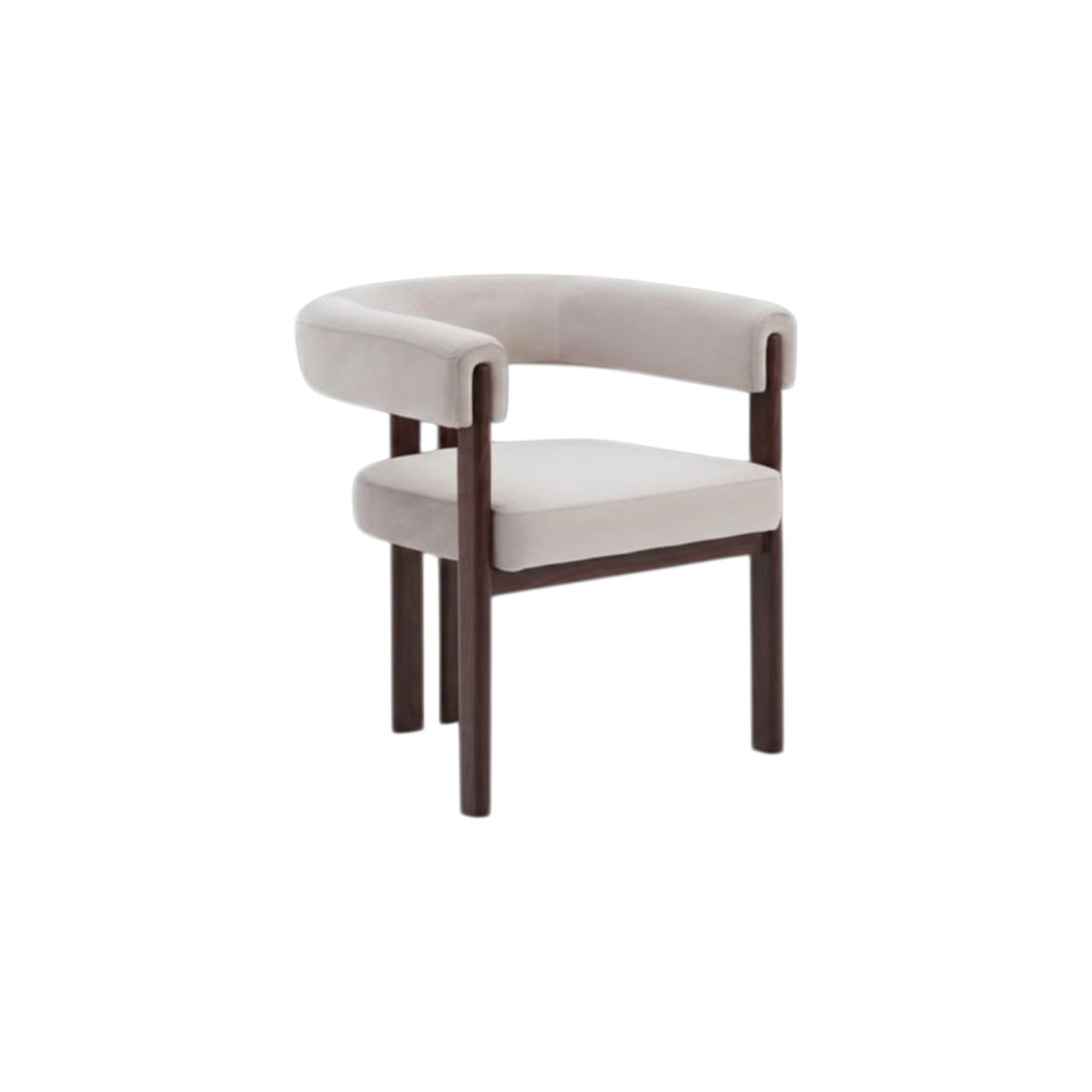 Chaise Liora Taupe – Élégance moderne & Finition bois noyer REF 46