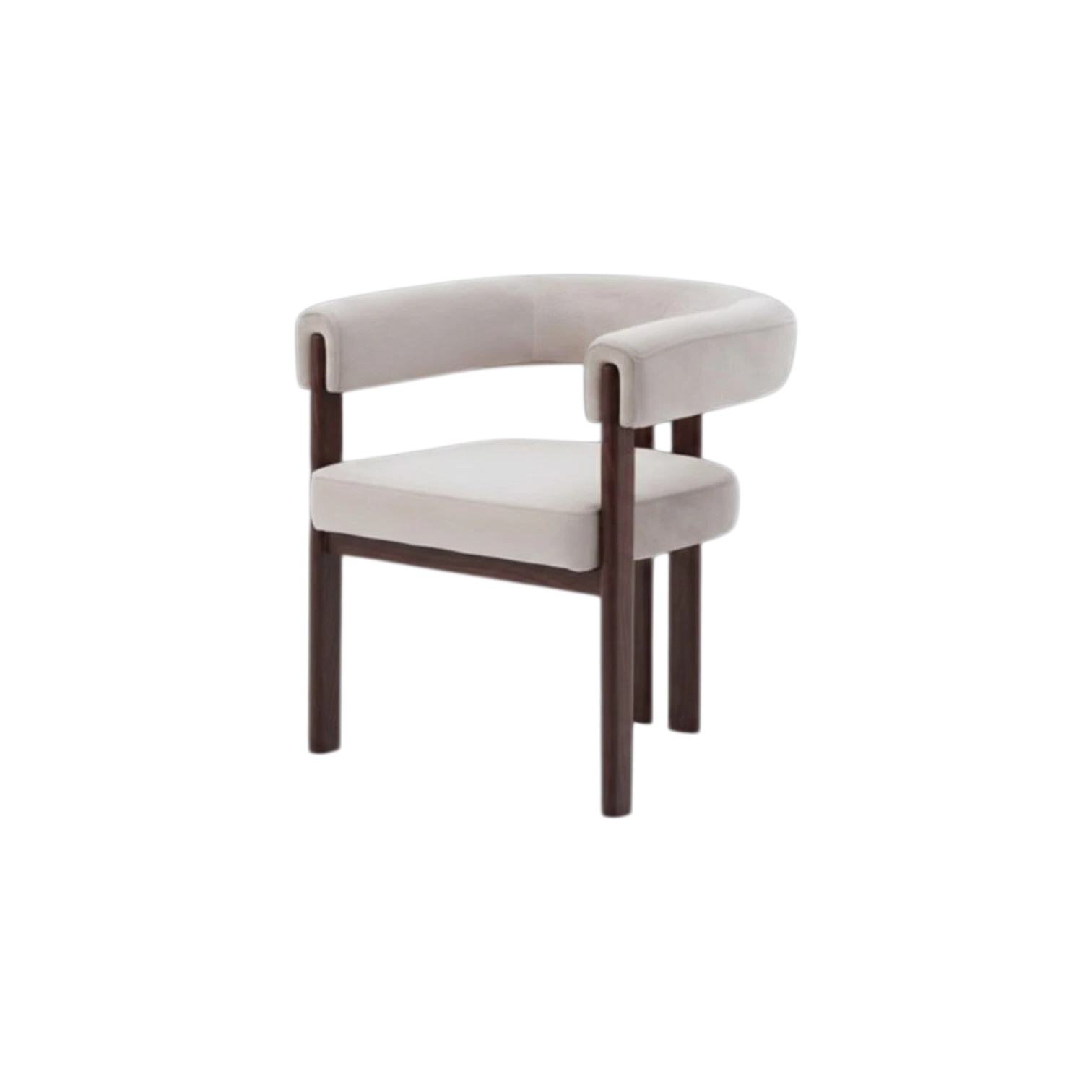 Chaise Liora Taupe – Élégance moderne & Finition bois noyer REF 46