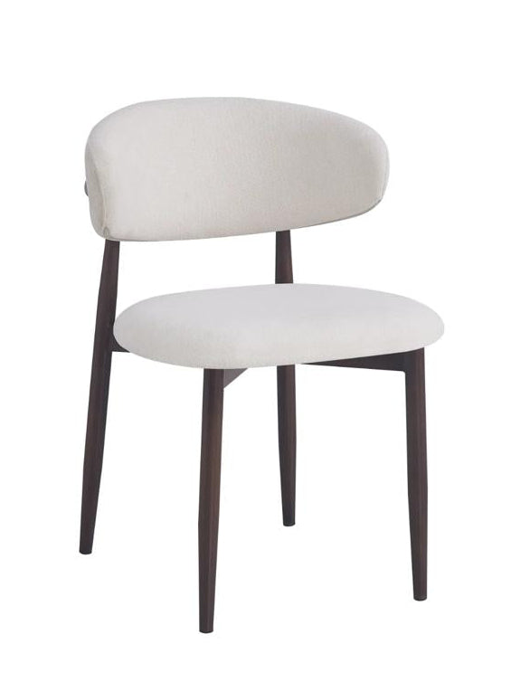 Chaise Lucile velours grain beige - vue 3-4