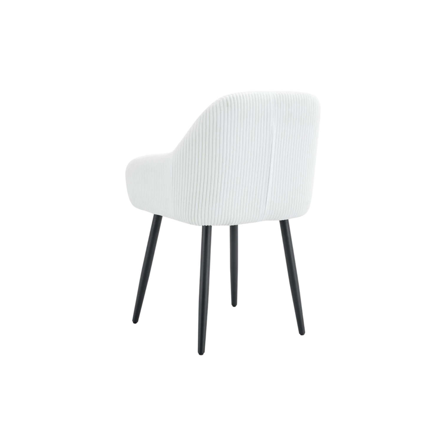 chaise Peach vue arrière tissu côtelé écru pieds métal noir