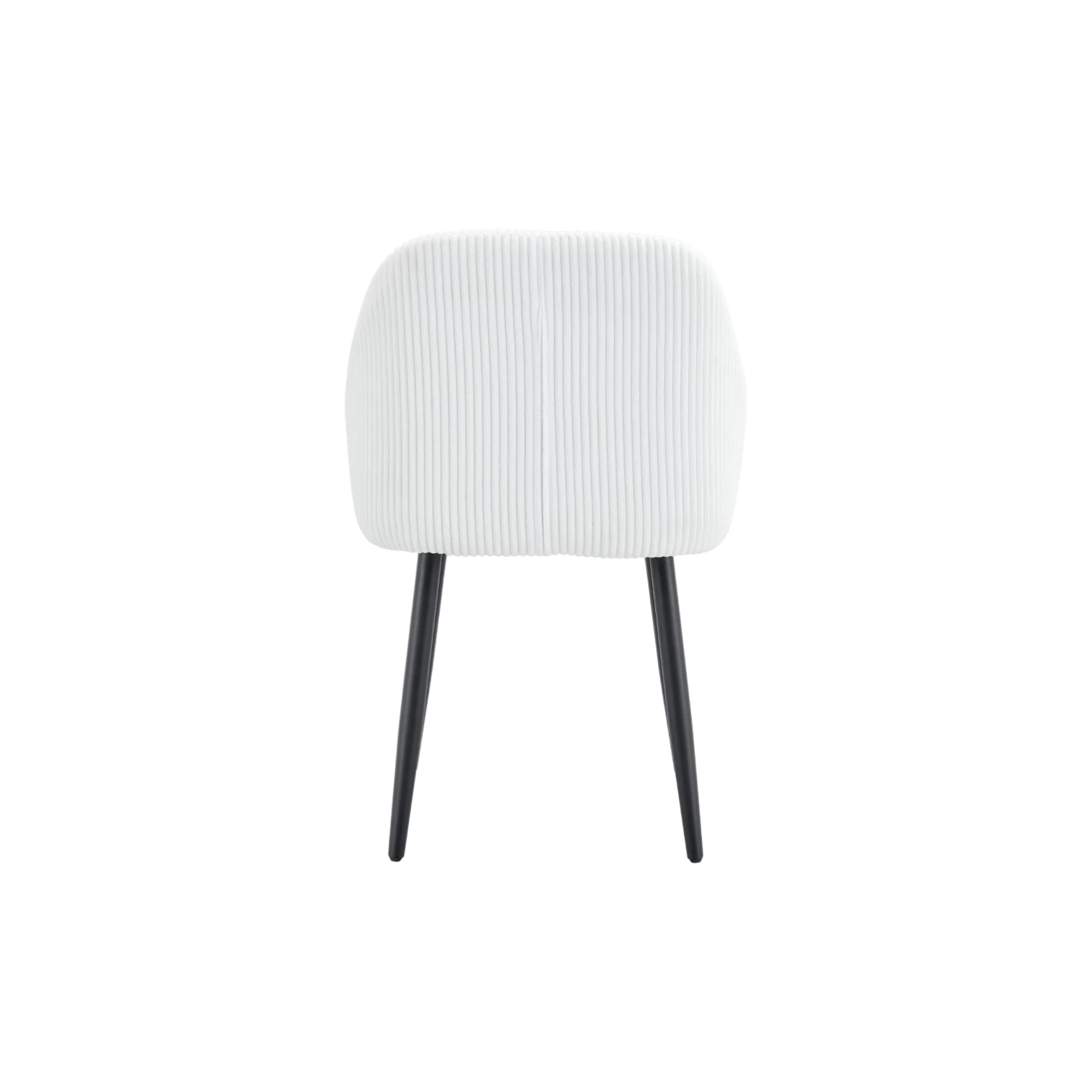 chaise Peach vue arrière face dossier tissu côtelé écru pieds métal noir