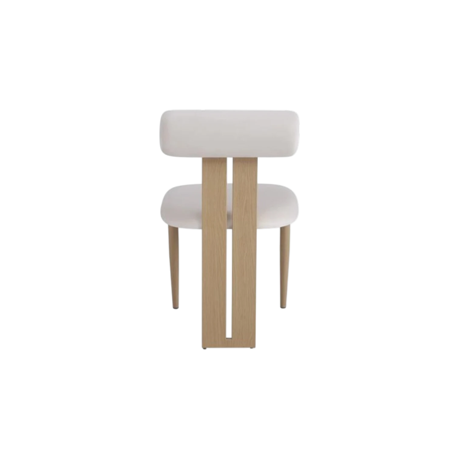Chaise TIFFANY avec pied effet bois et velours beige vue arrière